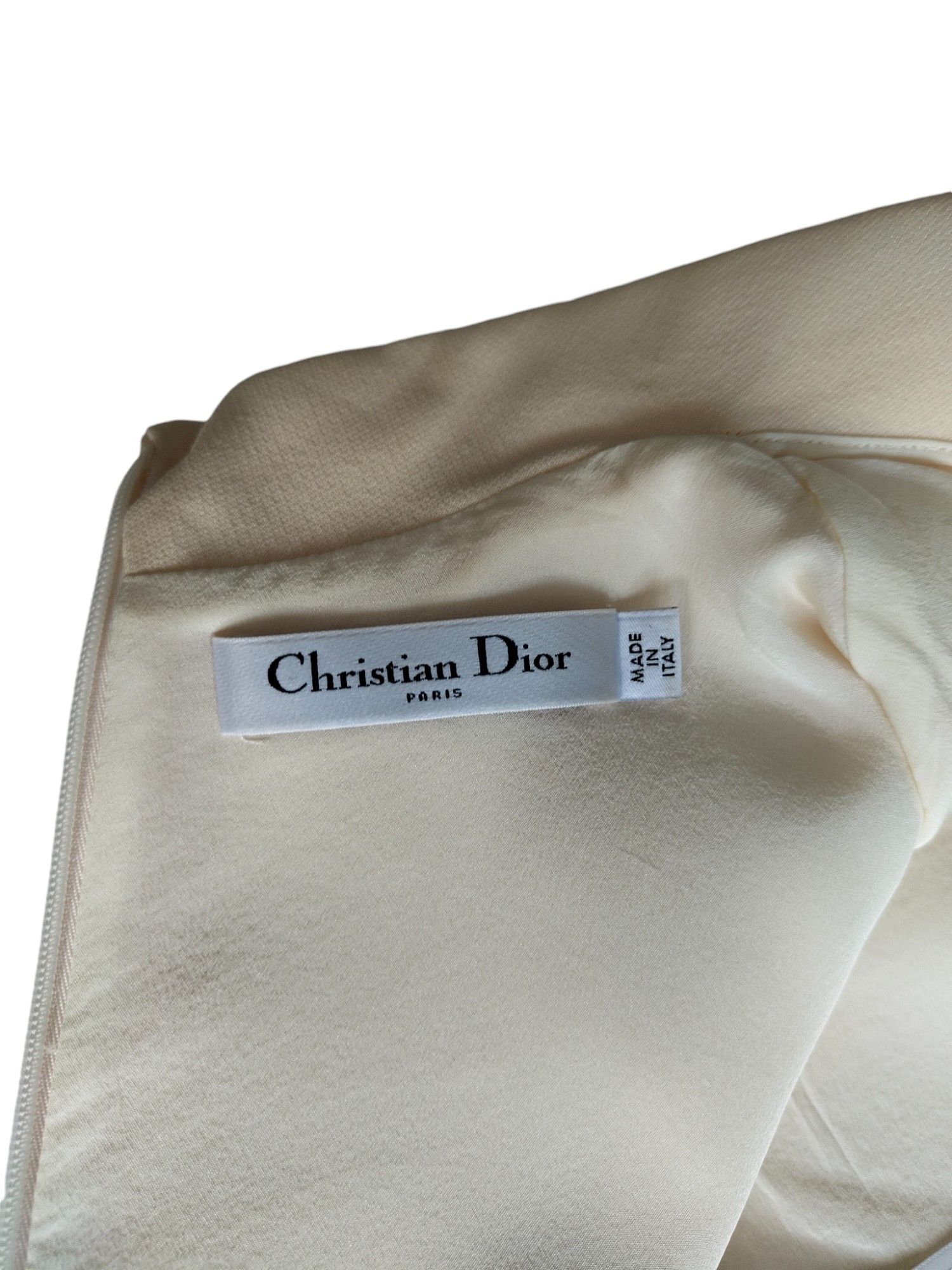 Dior Creme V-Neck Dress With 2 Side Pockets Size XS / US 0-2 / IT 36-38 - 3 Thumbnail