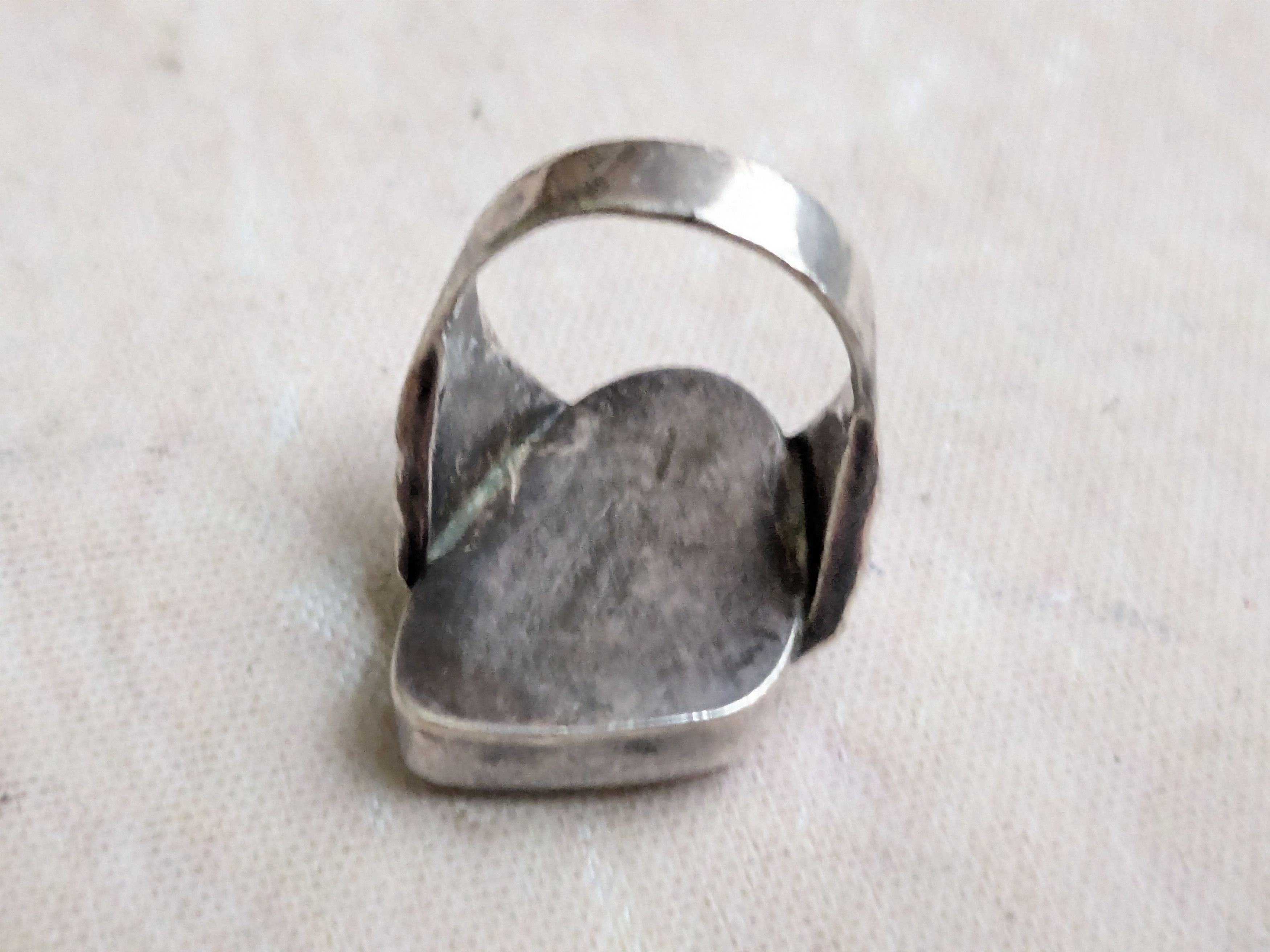 Sterling Silver Vintage Sterling Silver Ring Tiger's Eye Brown Handwrought 5 Size ONE SIZE - 5 Thumbnail