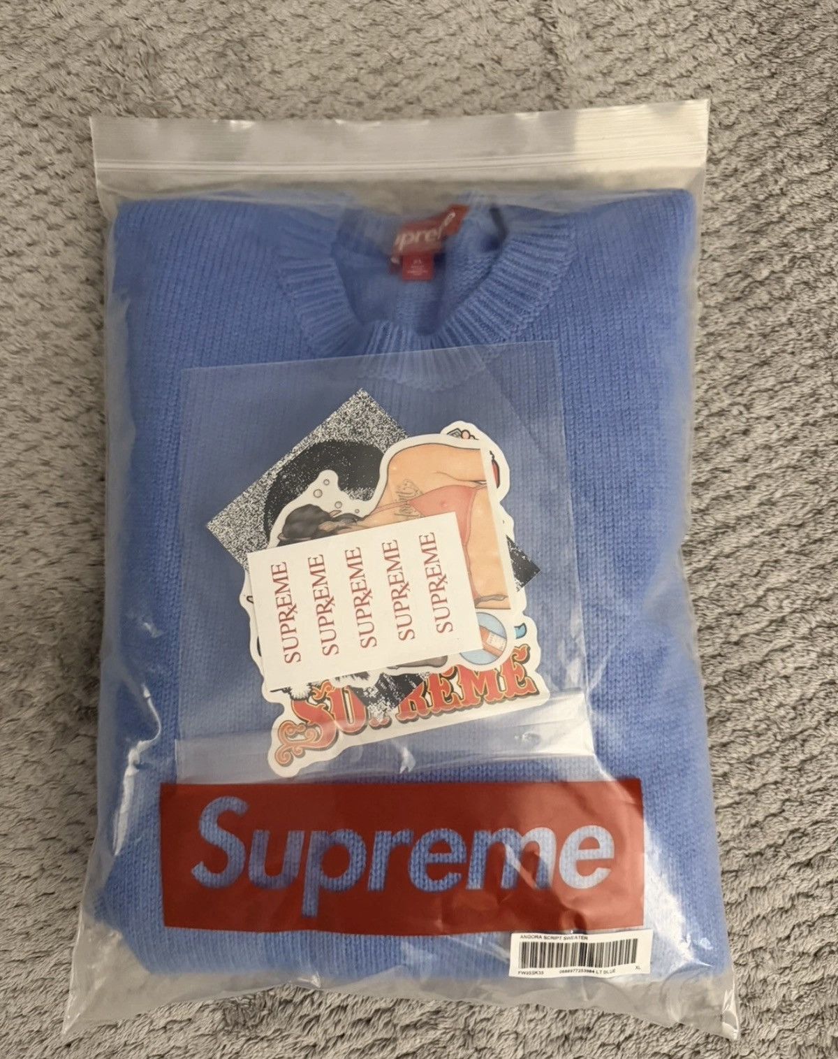 Supreme Supreme FW25 Angora Script Knit Sweater Blue Size XL DS Size US XL / EU 56 / 4 - 2 Thumbnail