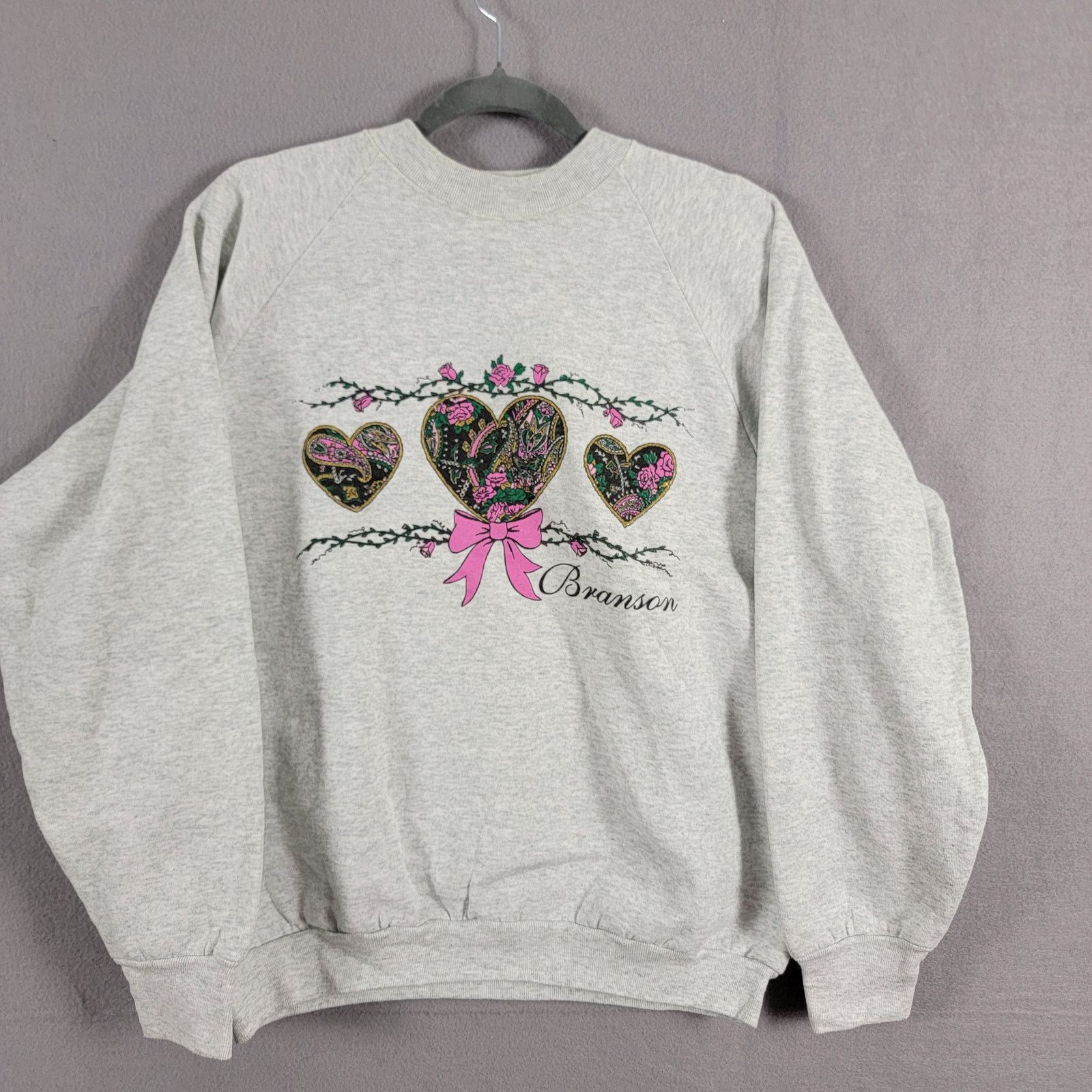 Fruit Of The Loom 80's Vintage Branson Gray LS Sweatshirt Fruit of the Loom L Size L / US 10 / IT 46 - 1 Thumbnail