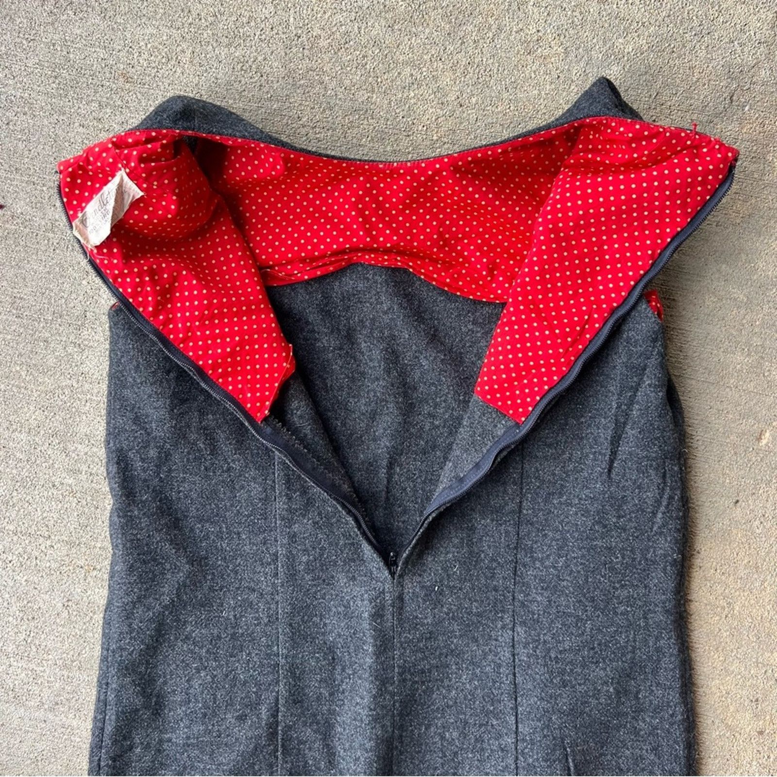 Pendleton 60s Pendleton Woolen Mills Gray Wool Sleeveless Sheath Dress Size L / US 10 / IT 46 - 5 Thumbnail