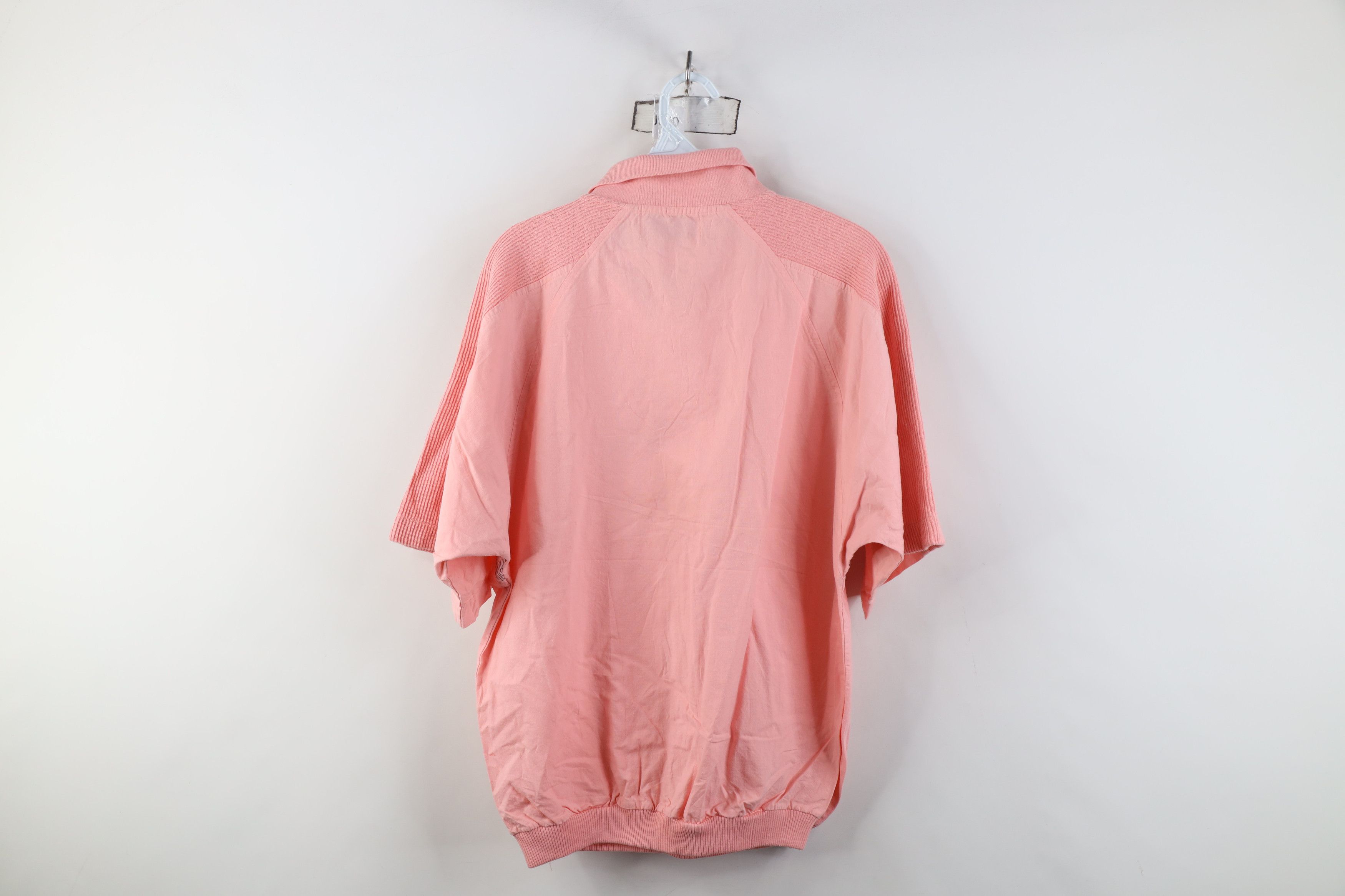 Vintage Vintage 80s 90s Streetwear Ribbed Pullover Polo Shirt Pink Size US S / EU 44-46 / 1 - 12 Thumbnail