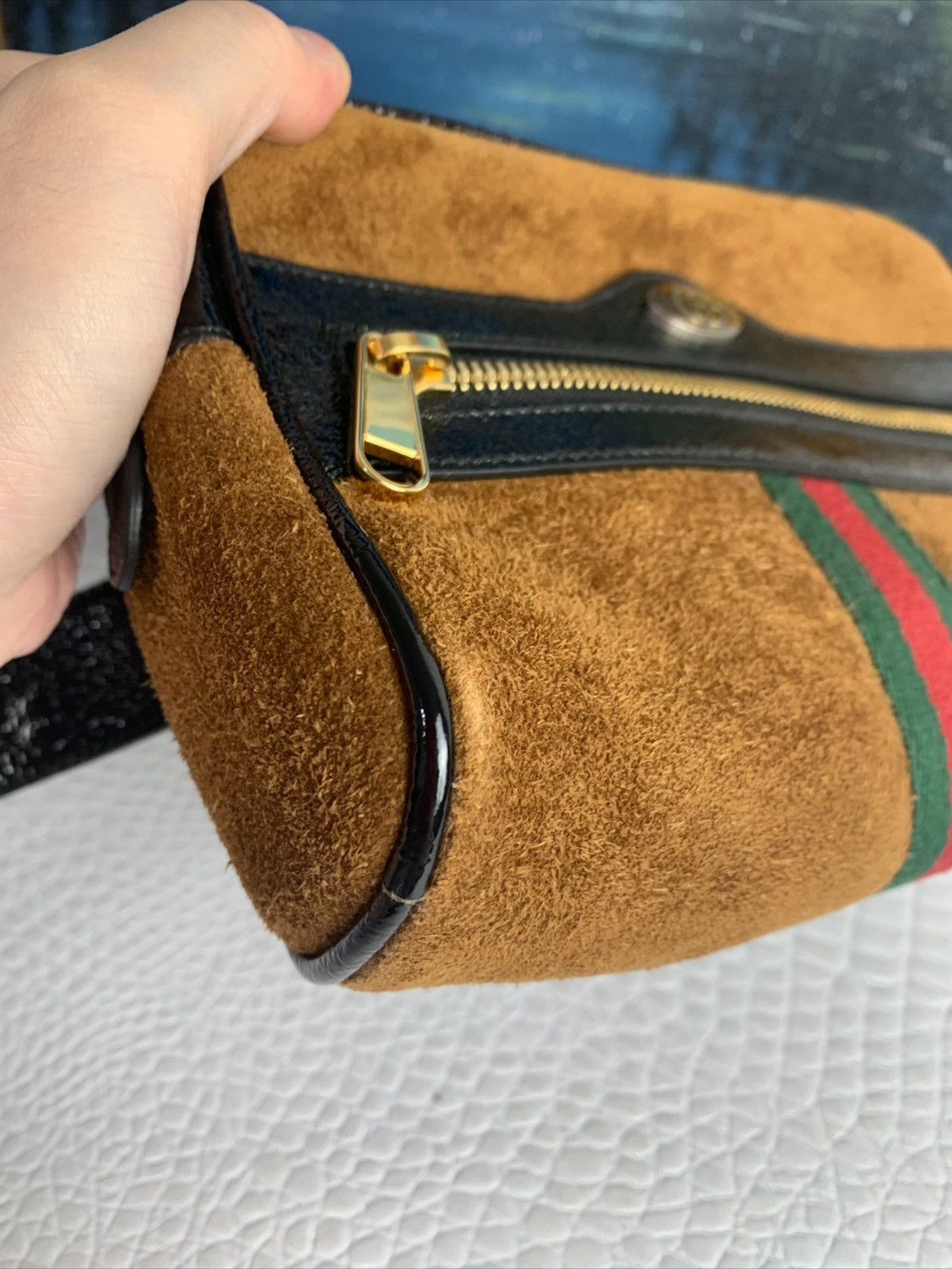 Gucci Gucci Brown Suede Small Ophidia Belt Bag Size ONE SIZE - 4 Thumbnail