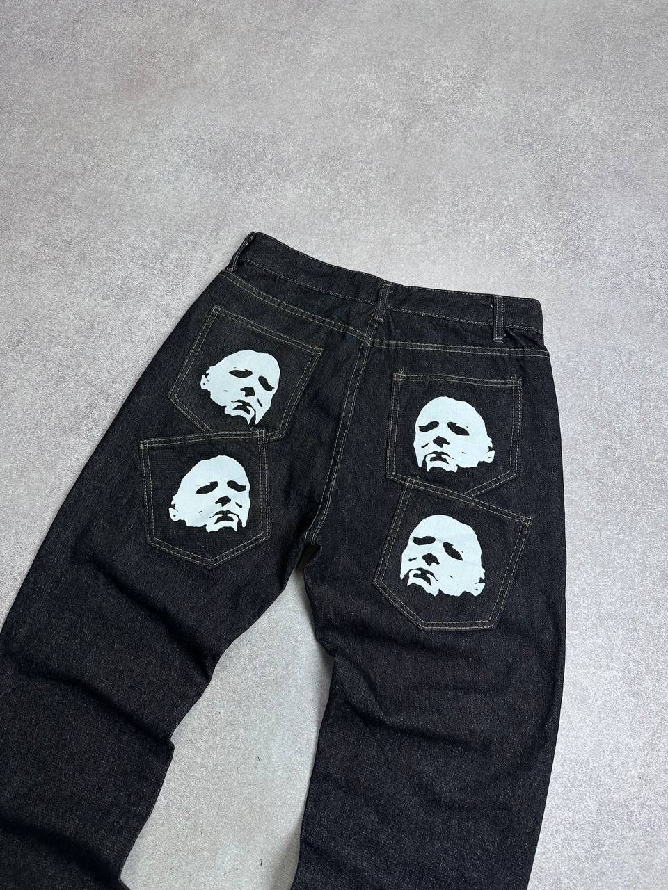 Vintage Vintage Y2K Avantgarde Baggy Faces Denim Jeans 28 Size US 28 / EU 44 - 2 Thumbnail