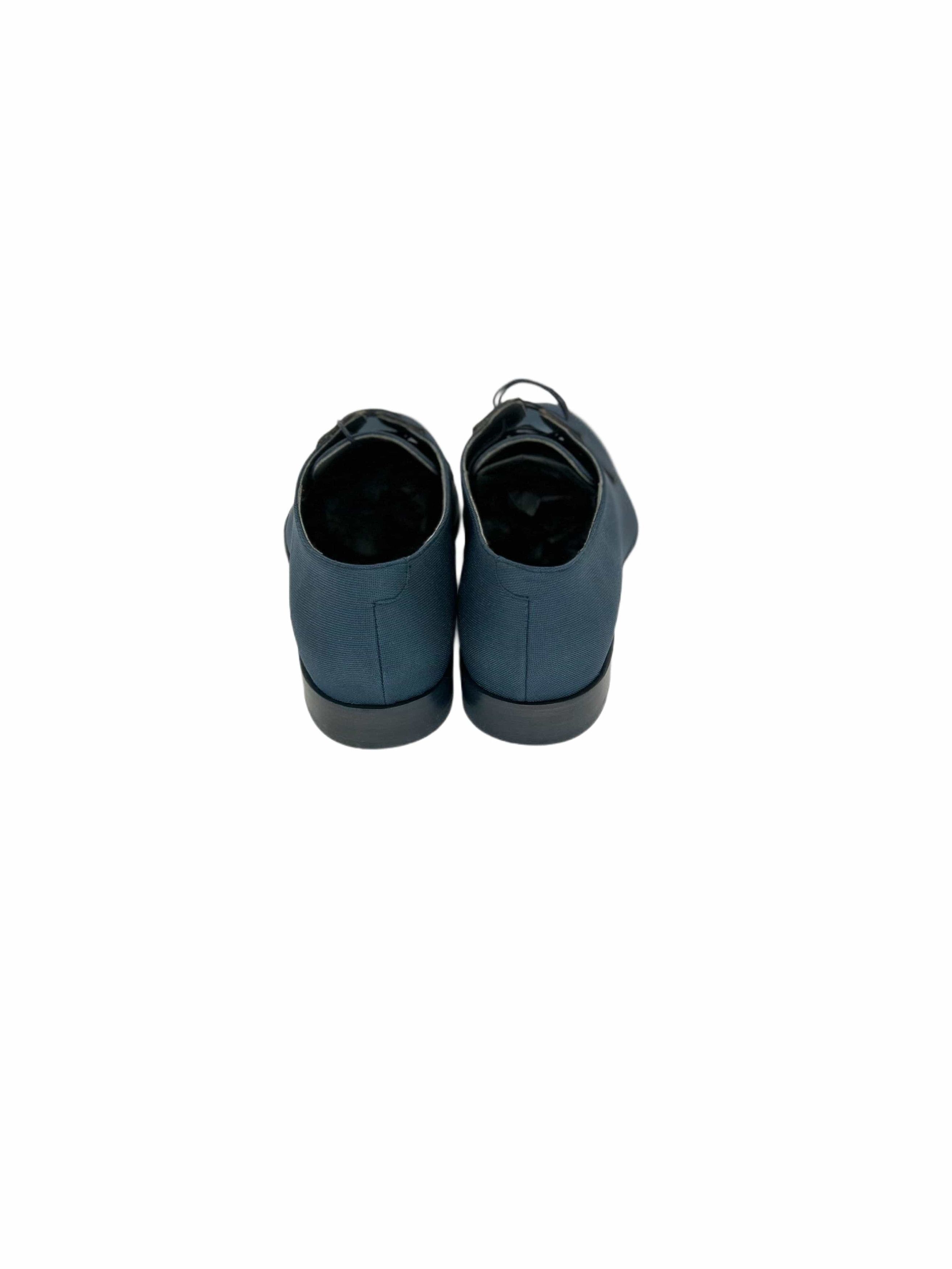 Lanvin Lanvin Blue Nylon Weave Derby Shoe Size US 11 / EU 44 - 6 Thumbnail