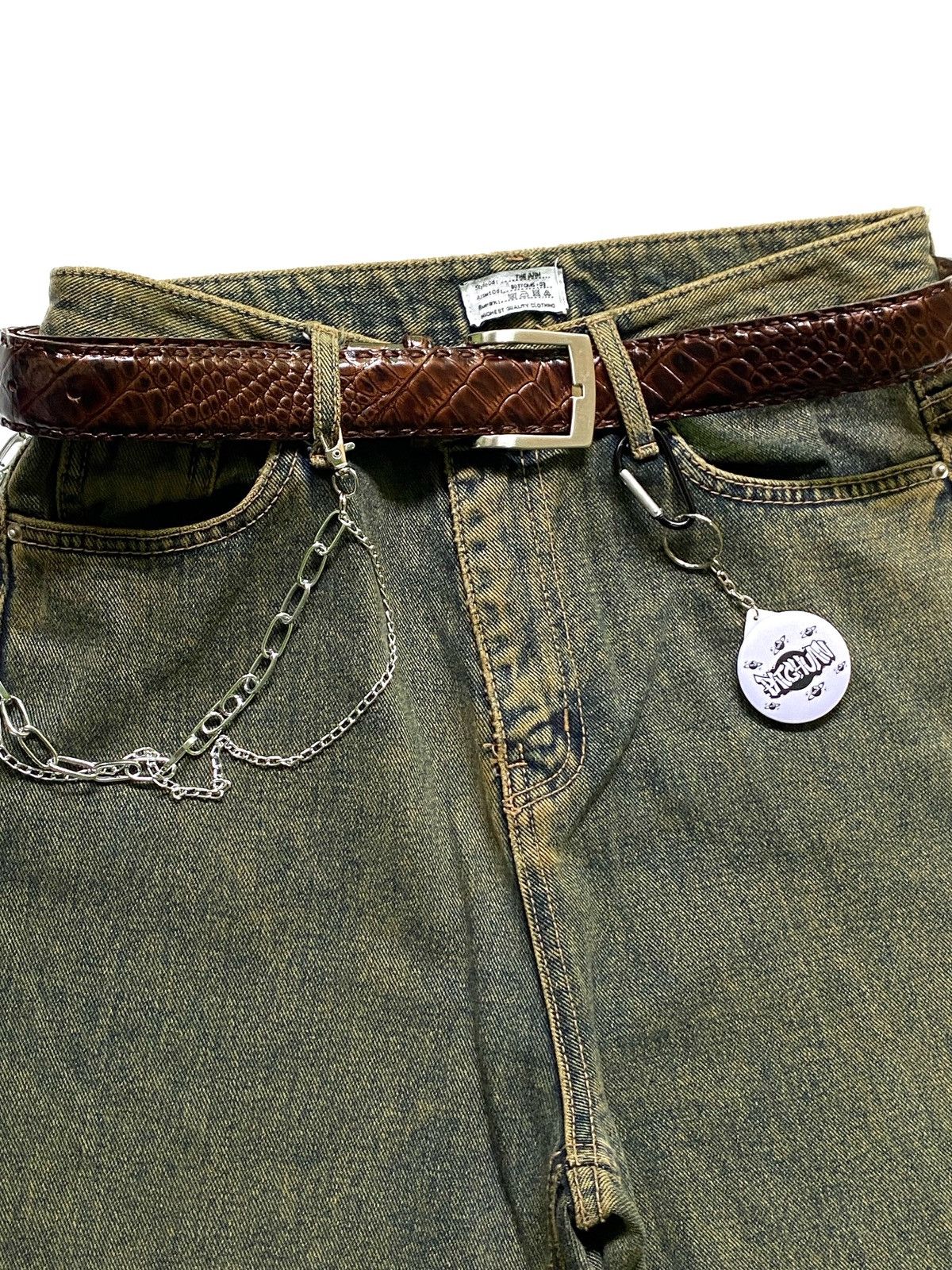 If Six Was Nine × Japanese Brand × Le Grande Bleu (L.G.B.) SICK💰JJIM green Washed Baggy jeans Size US 29 - 6 Thumbnail
