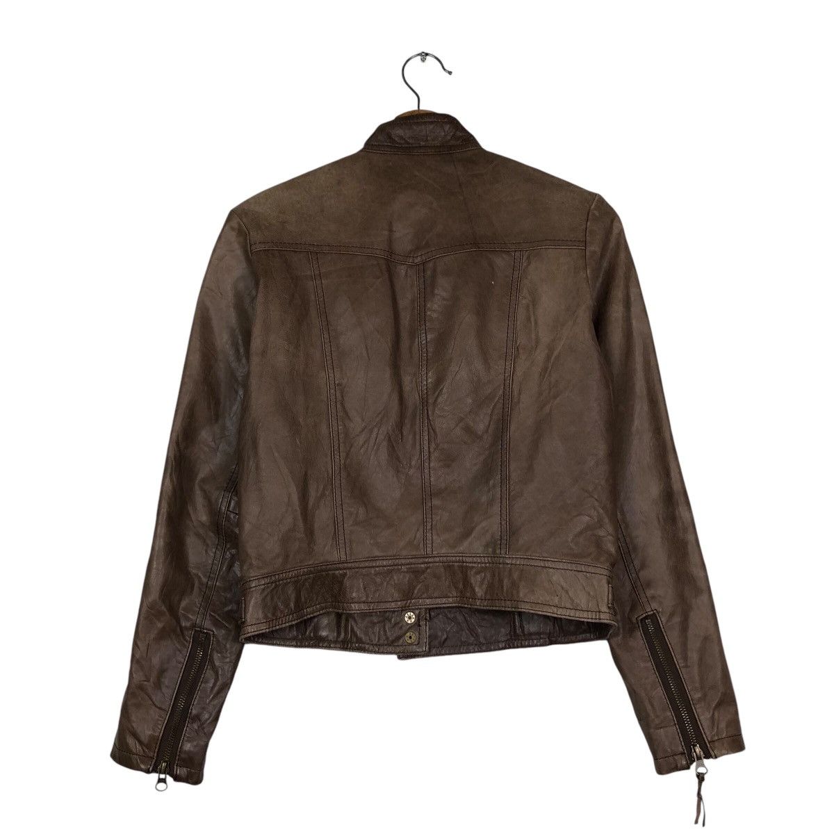 Japanese Brand 📌Vintage Cropped Biker Leather Jacket Milpano Issey Miyake Size US M / EU 48-50 / 2 - 9 Thumbnail