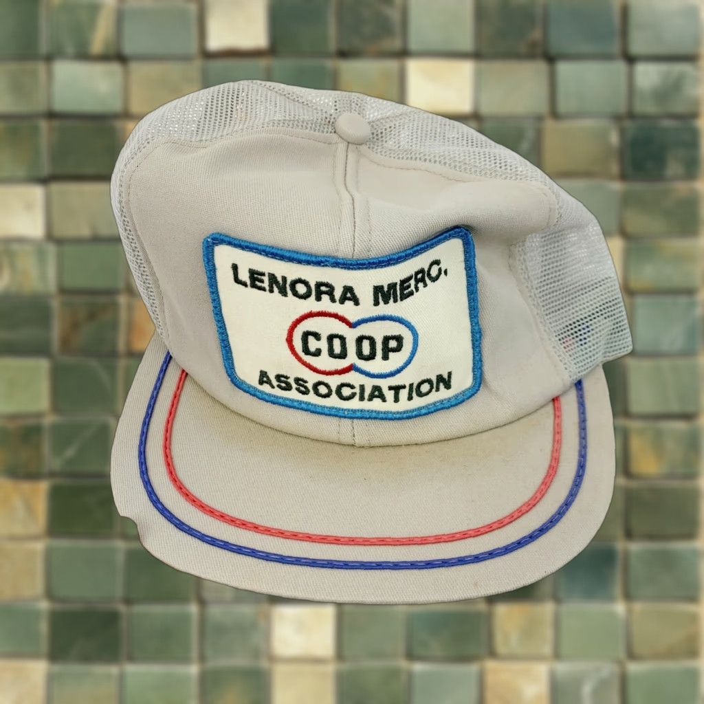 Vintage VINTAGE Lenora Merc. Coop Co-op Association Patch Snapback Trucker Hat Cap Gray One Size Men’s (1970s) Cap Size ONE SIZE - 1 Thumbnail