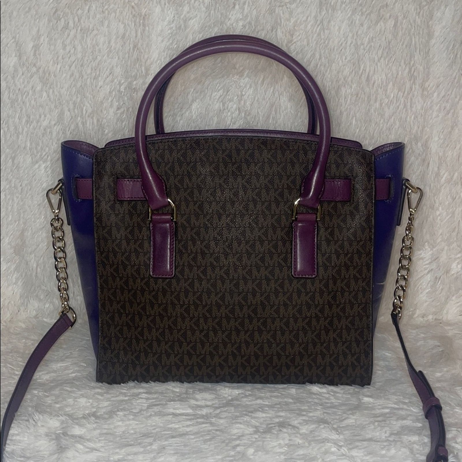 Michael Kors Michael Kors Hamilton Plum Leather Satchel Size ONE SIZE - 8 Thumbnail