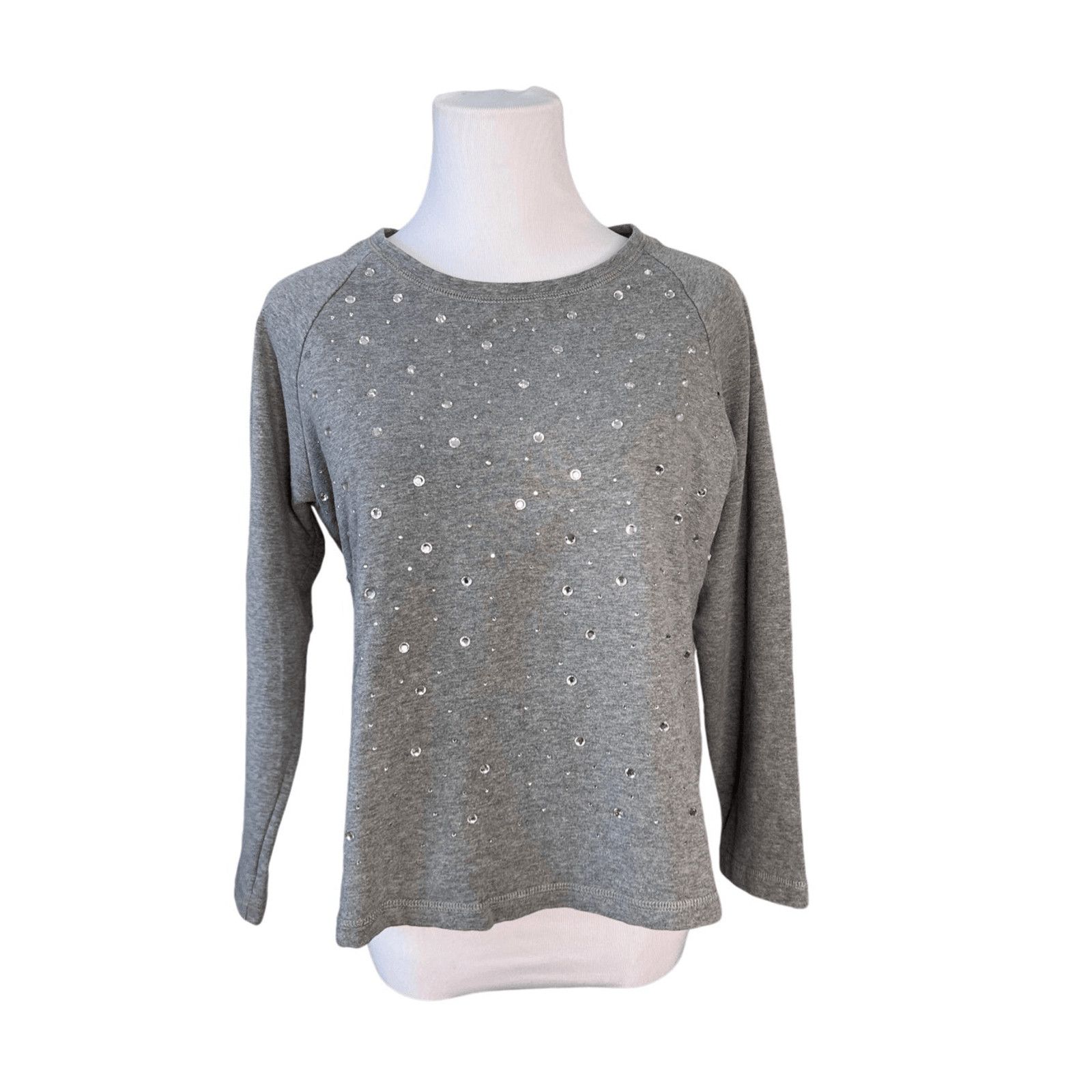 Chicos Weekends + Chico's French Terry Gray Sweatshirt 1=M=8/10 Size M / US 6-8 / IT 42-44 - 1 Thumbnail