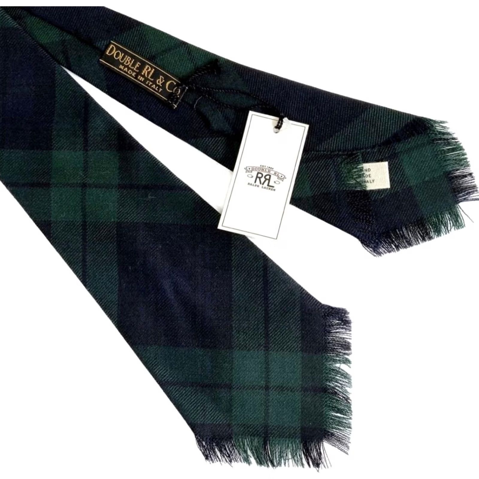 Ralph Lauren RRL Ralph Lauren Plaid Wool Tie Handmade Hand Fringed 23FW New with Tag Size ONE SIZE - 2 Thumbnail