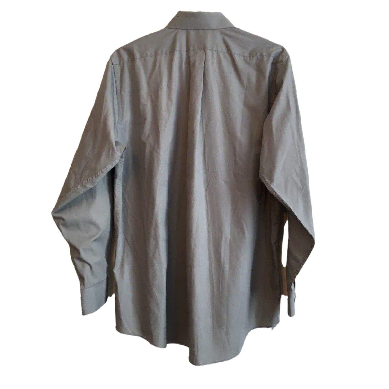 Van Heusen Van Heusen Wrinkle Free Poplin Gray Men's Button Up Dress Shirt 16 1/2 32/33 Size 46R - 2 Thumbnail