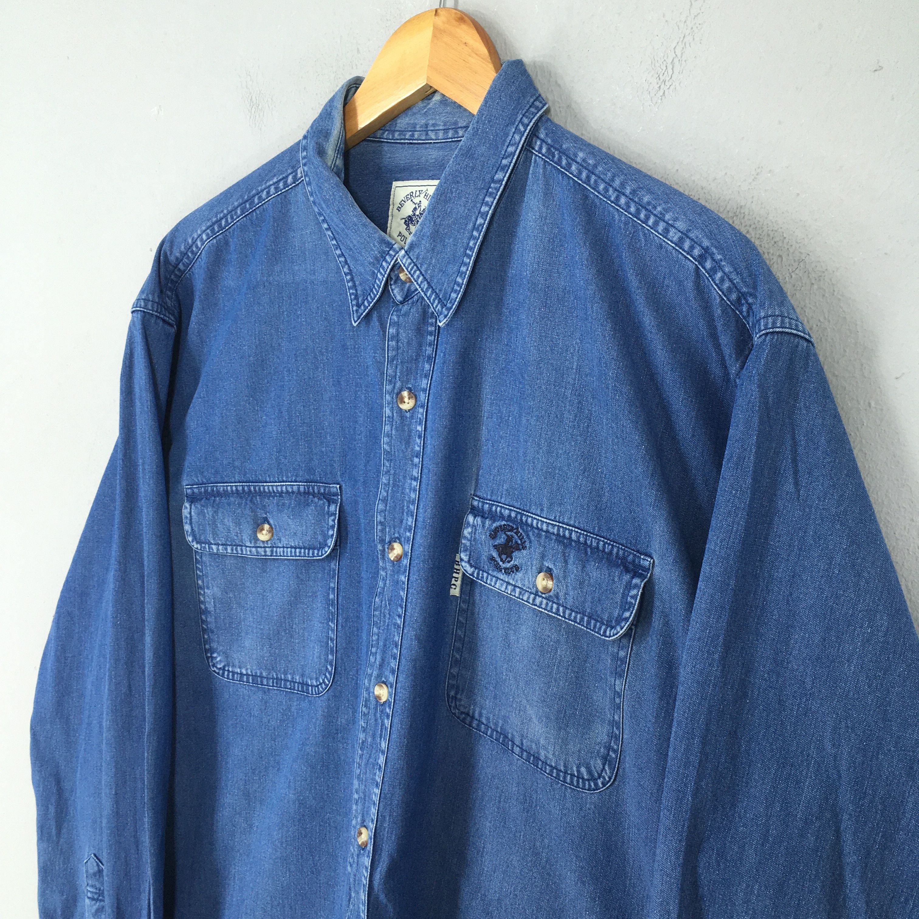 Beverly Hills Polo Club Vintage Beverly Hills Polo Club Denim Work Shirt XLarge Size US XL / EU 56 / 4 - 3 Thumbnail