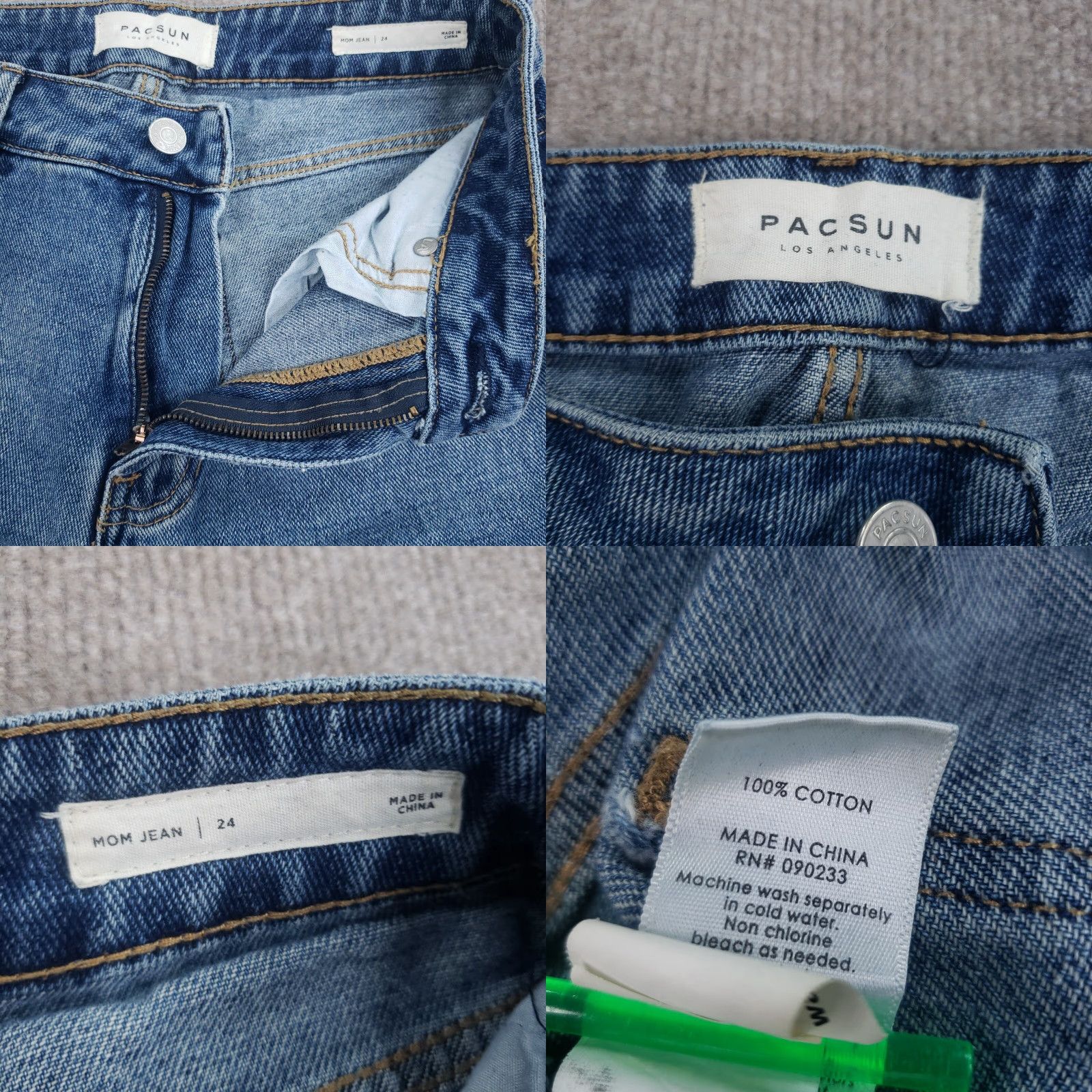 Pacsun Pacsun Womens Mom Jeans Blue Denim Light Wash Casual Extra Large XL Size 42" / US 20 - 8 Thumbnail