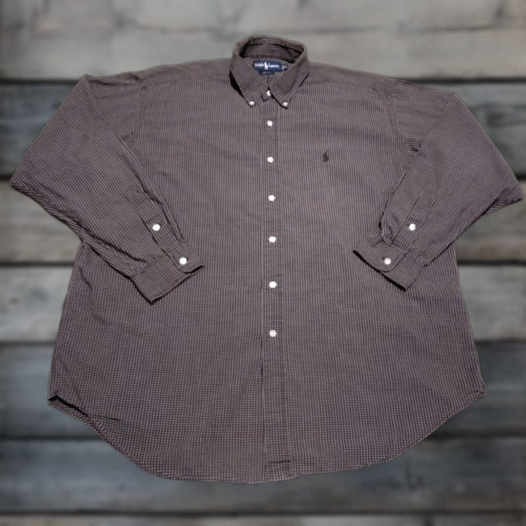 Polo Ralph Lauren VINTAGE Polo Ralph Lauren Men's Shirt XL Check Plaid Blake Oxford Long Sleeve Button Up Casual Classic Preppy Size US XL / EU 56 / 4 - 1 Thumbnail
