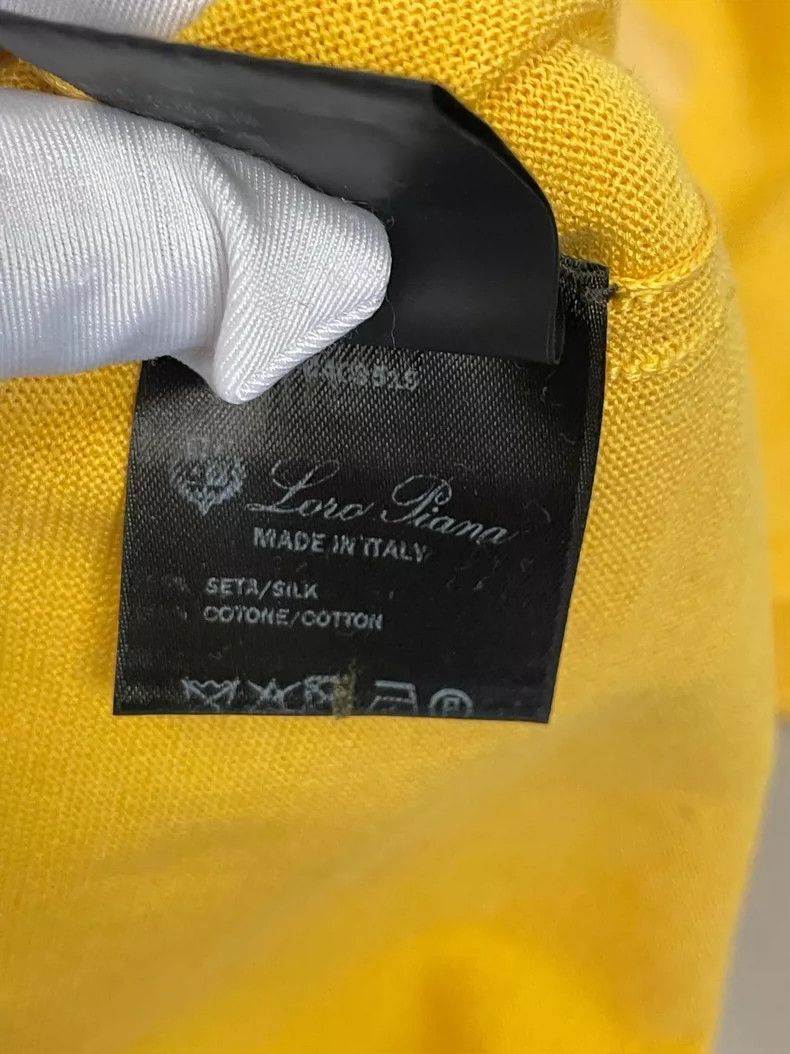 Loro Piana LORO PIANA Yellow goose silkworm cotton knit sweater Size M / US 6-8 / IT 42-44 - 5 Thumbnail