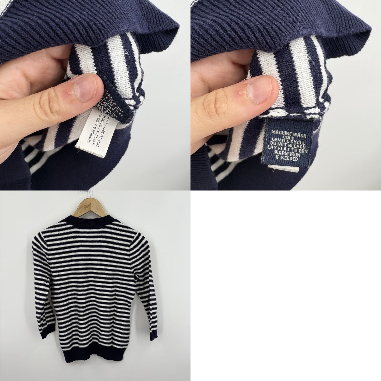 Ralph Lauren Lauren Ralph Lauren Top Womens Small Nautical Fisherman Coastal Knit Preppy Y2K Shirt Pullover Navy Blue Cotton V-Neck Raglan Sleeve Embroidered Logo Size S / US 4 / IT 40 - 8 Thumbnail
