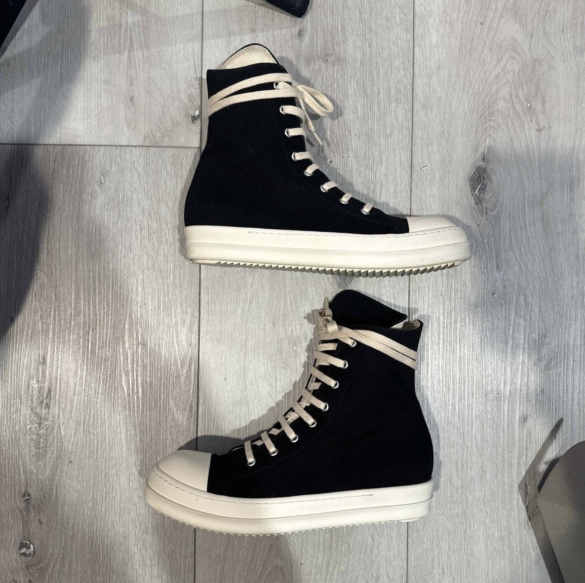 Rick Owens DRKSHDW Strobe Cotton Denim 'Black Milk' 41.5