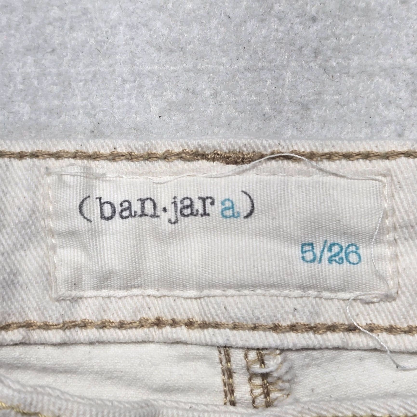 Denime Ban.Jara Denim Jeans Women's Flared 5-Pocket Mid Rise Light Wash Beige 31in Inseam Regular Size 5/26 Pants Womens Jeans Clothing Size 27" / US 4 / IT 40 - 3 Thumbnail