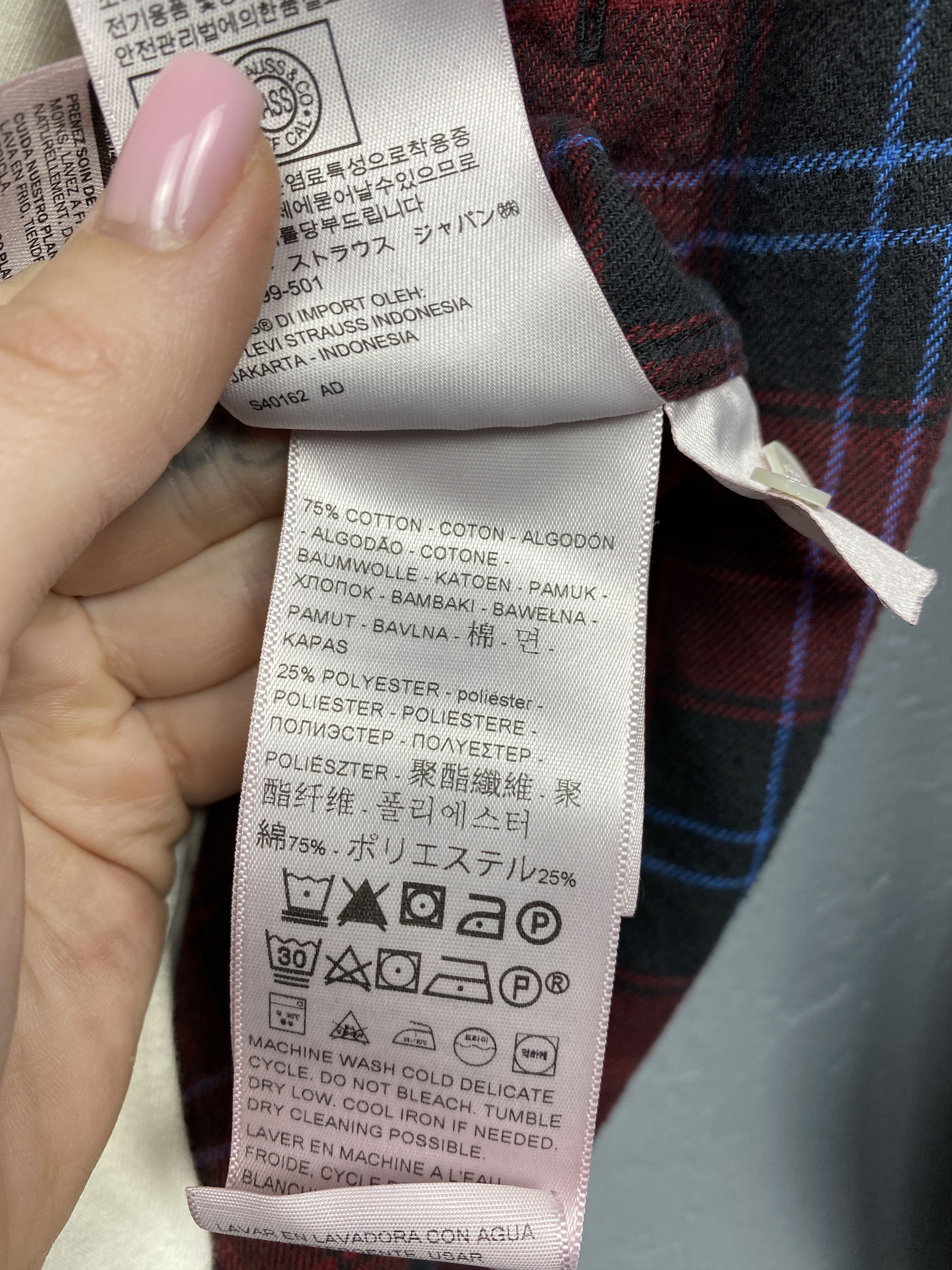 Flannel Levi's Vintage Mens Flannel Plaid Shirt Size US M / EU 48-50 / 2 - 6 Thumbnail