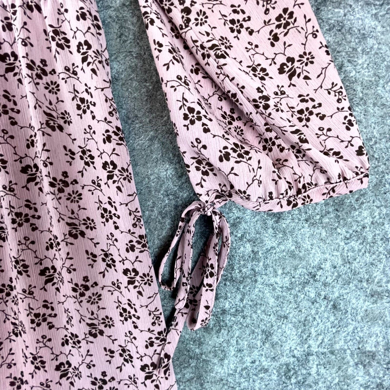 Madewell Madewell Dress Small Pink Ruffle Peasant Velvet Trim Tiered Size S / US 4 / IT 40 - 3 Thumbnail