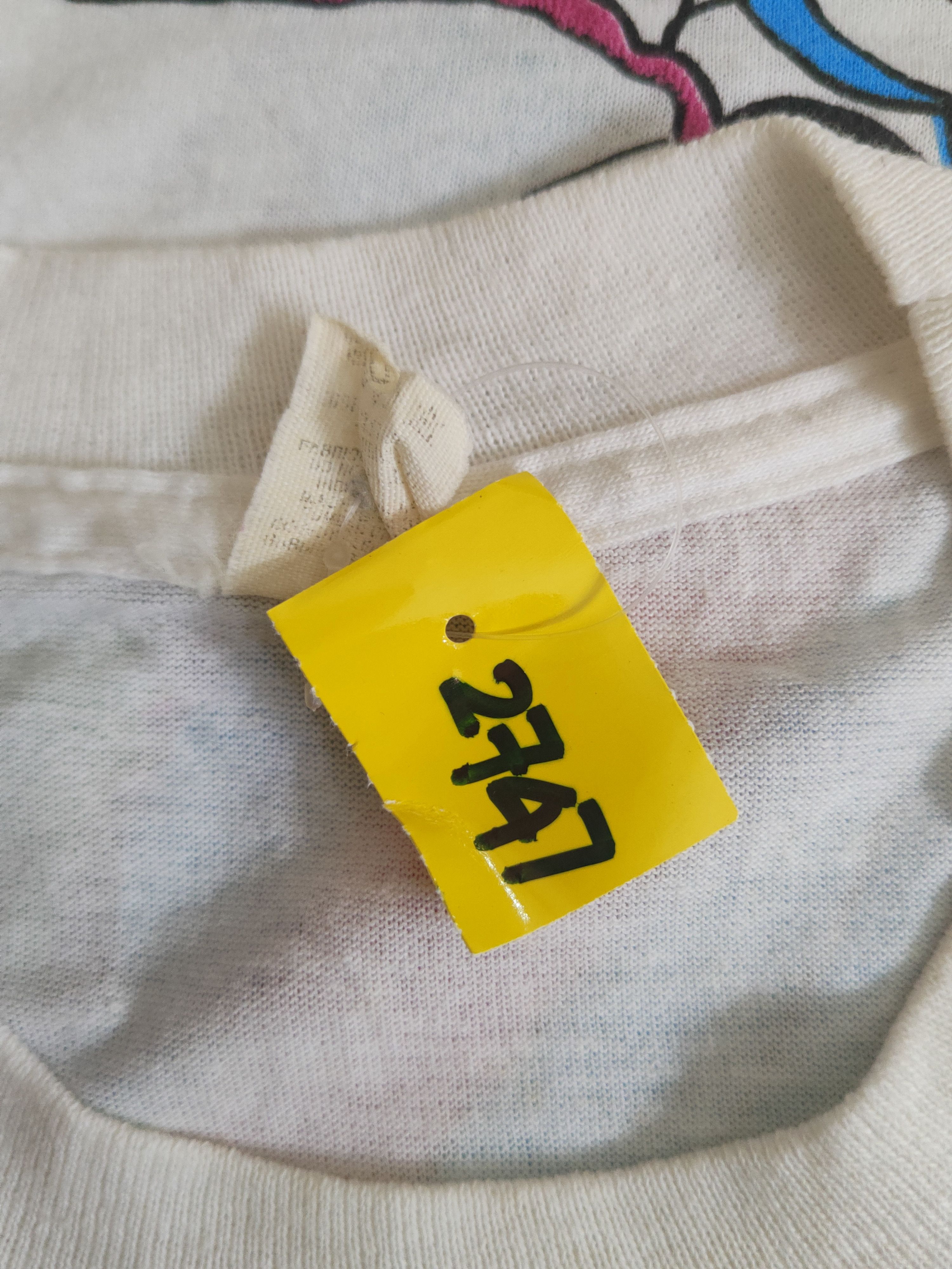 Vintage DL 80' Vintage cartoon surf White Short Sleeve T-shirt #2747 Size US M / EU 48-50 / 2 - 13 Thumbnail