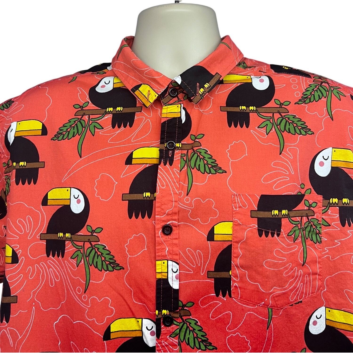 Vintage Mens Hawaiian Aloha Floral Tropical Button Up Shirt XL Pocke Size US XL / EU 56 / 4 - 4 Thumbnail