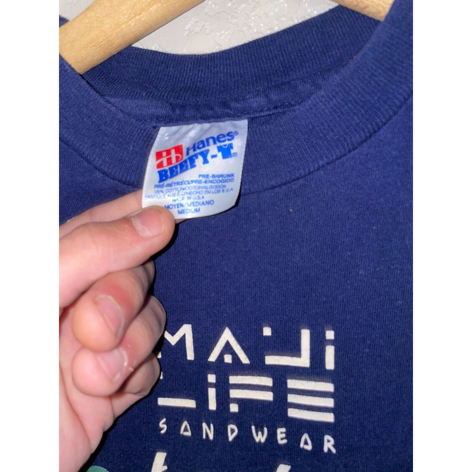 Hanes Vintage Maui Shirt Life Sandwear Beach Volleyball Tee 80s M Size US M / EU 48-50 / 2 - 5 Thumbnail