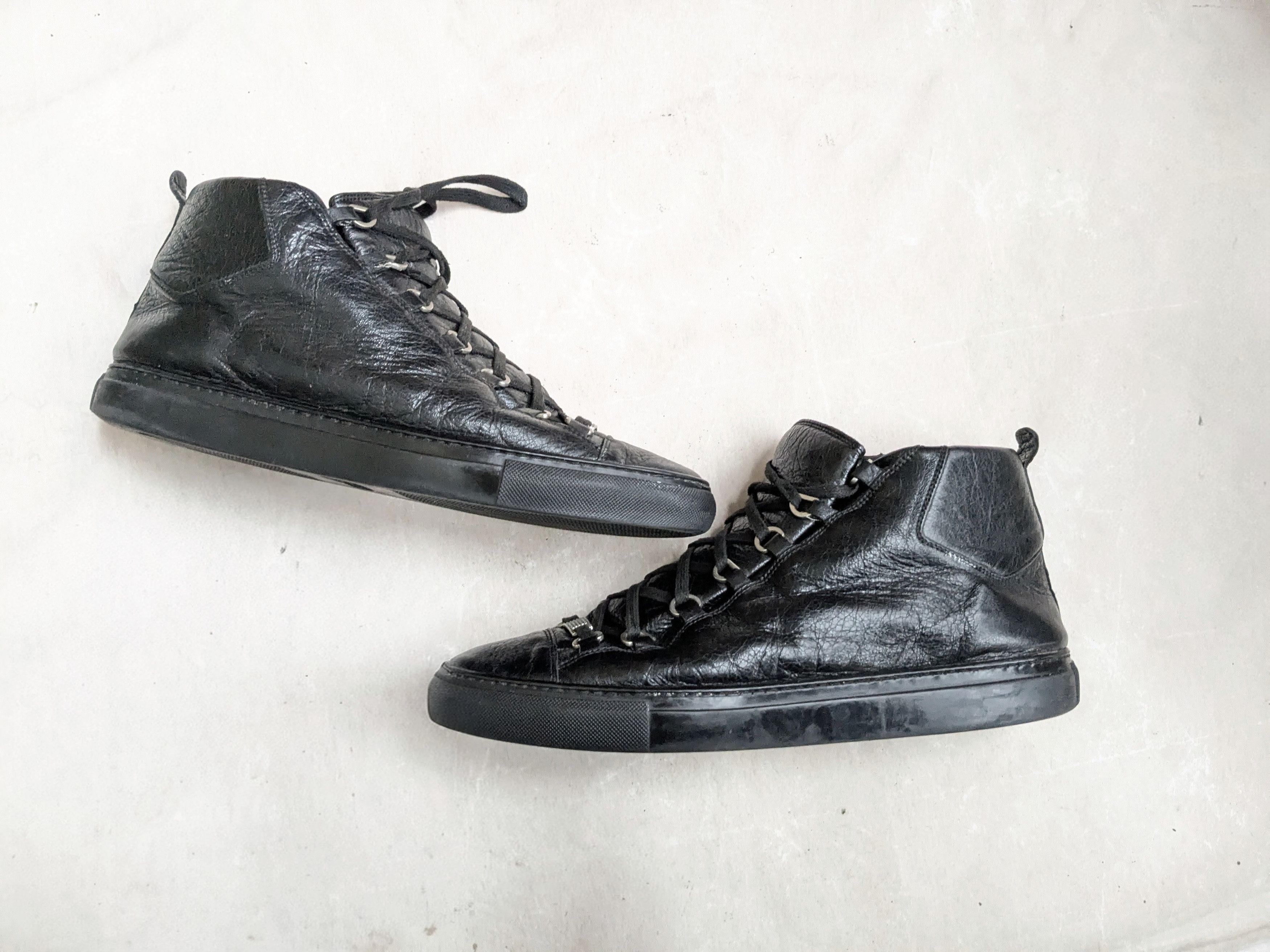Balenciaga Balenciaga Arena Black 12 High Tops Leather Size US 12 / EU 45 - 1 Thumbnail