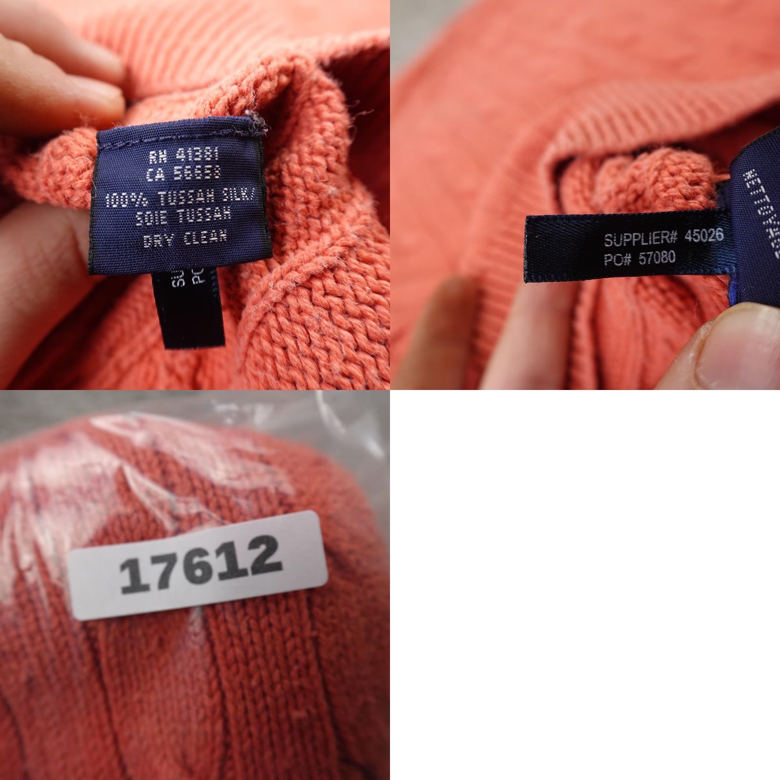 Ralph Lauren Ralph Lauren Sweater Womens M Orange Cable Knit Silk Short Sleeve V-Neck Pullover Women’s Knit Pattern Solid Silk V-Neck Orange M Womens Size M / US 6-8 / IT 42-44 - 8 Thumbnail