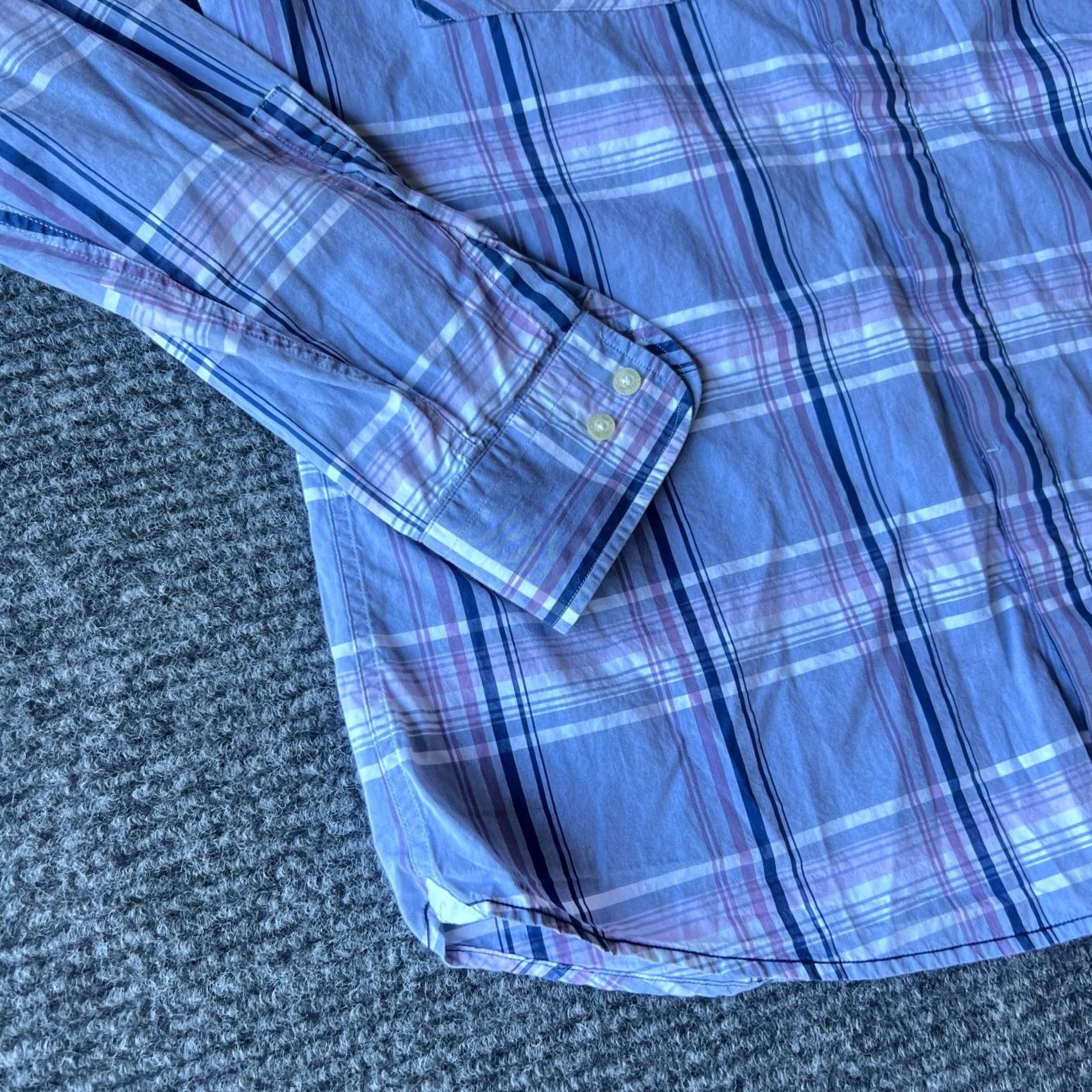 Lacoste Lacoste Shirt Mens 40 Purple Plaid Button-Up Long Sleeve Size US L / EU 52-54 / 3 - 2 Thumbnail