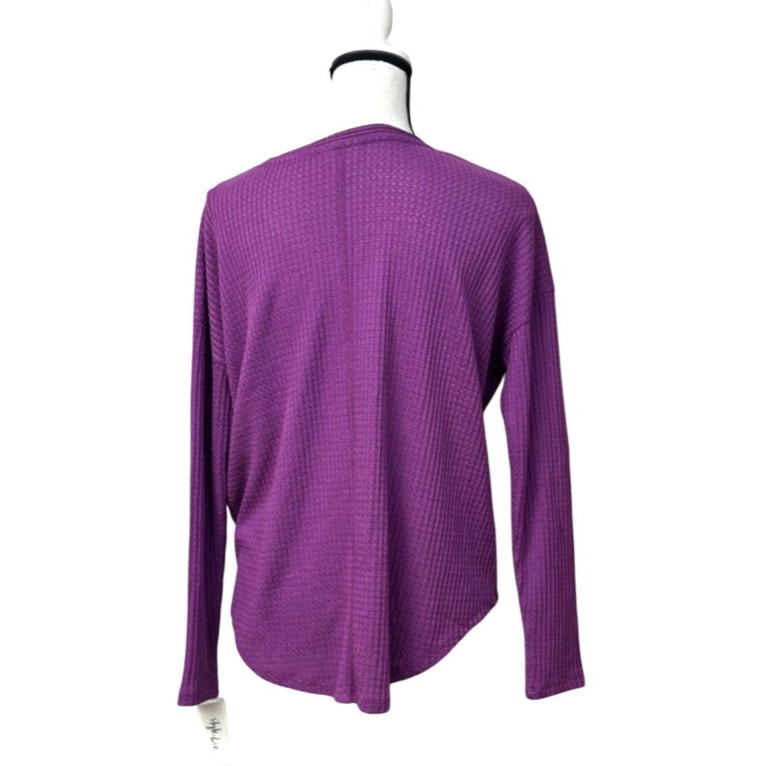 Style & Co Style & Co Women’s Knit Tie Hem Thermal Button up Top, Vivid Size S / US 4 / IT 40 - 3 Thumbnail