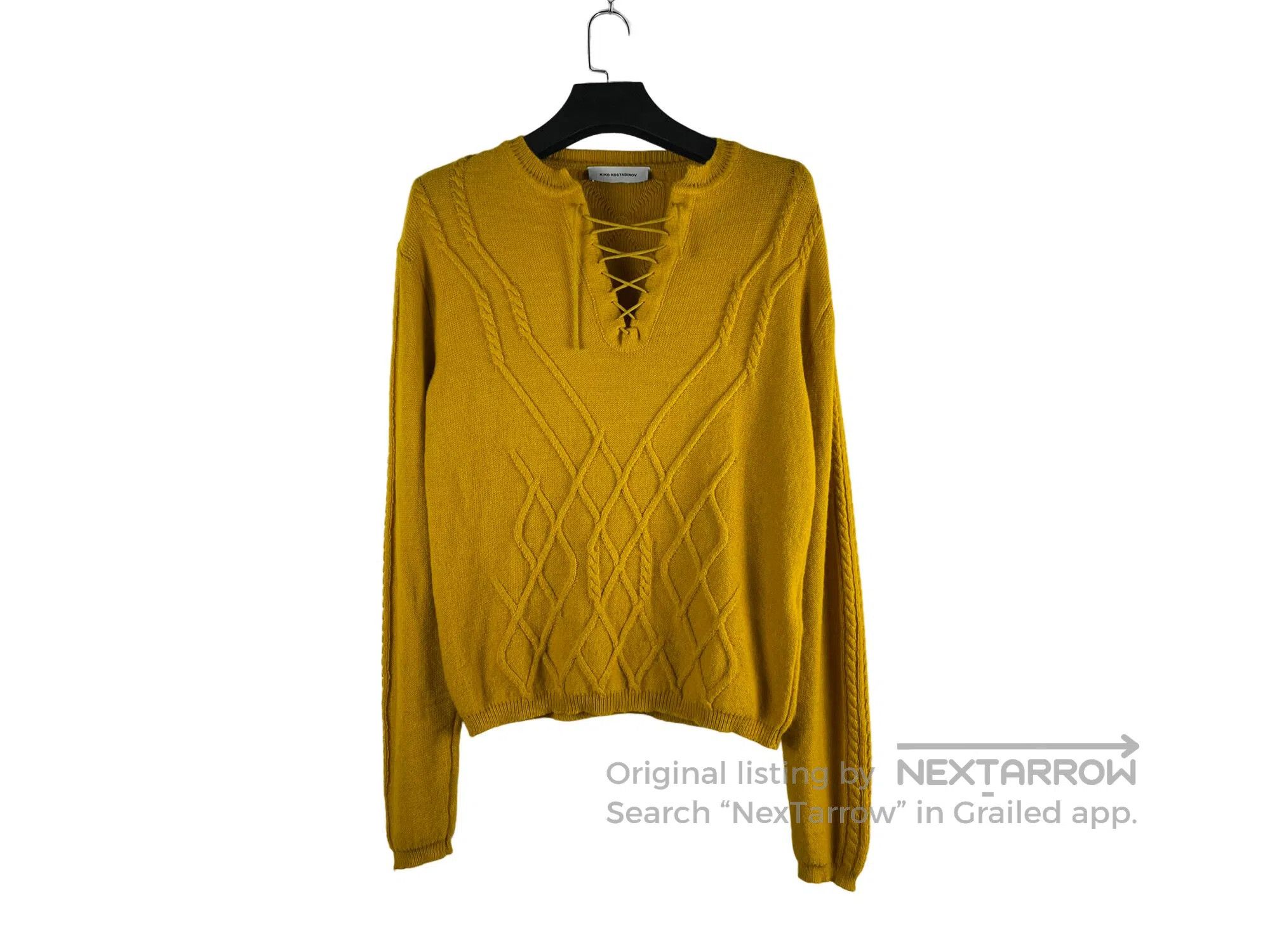 Kiko Kostadinov Kiko Kostadinov Mustard Yellow Tie-dyed Knit Sweater Size US S / EU 44-46 / 1 - 1 Thumbnail