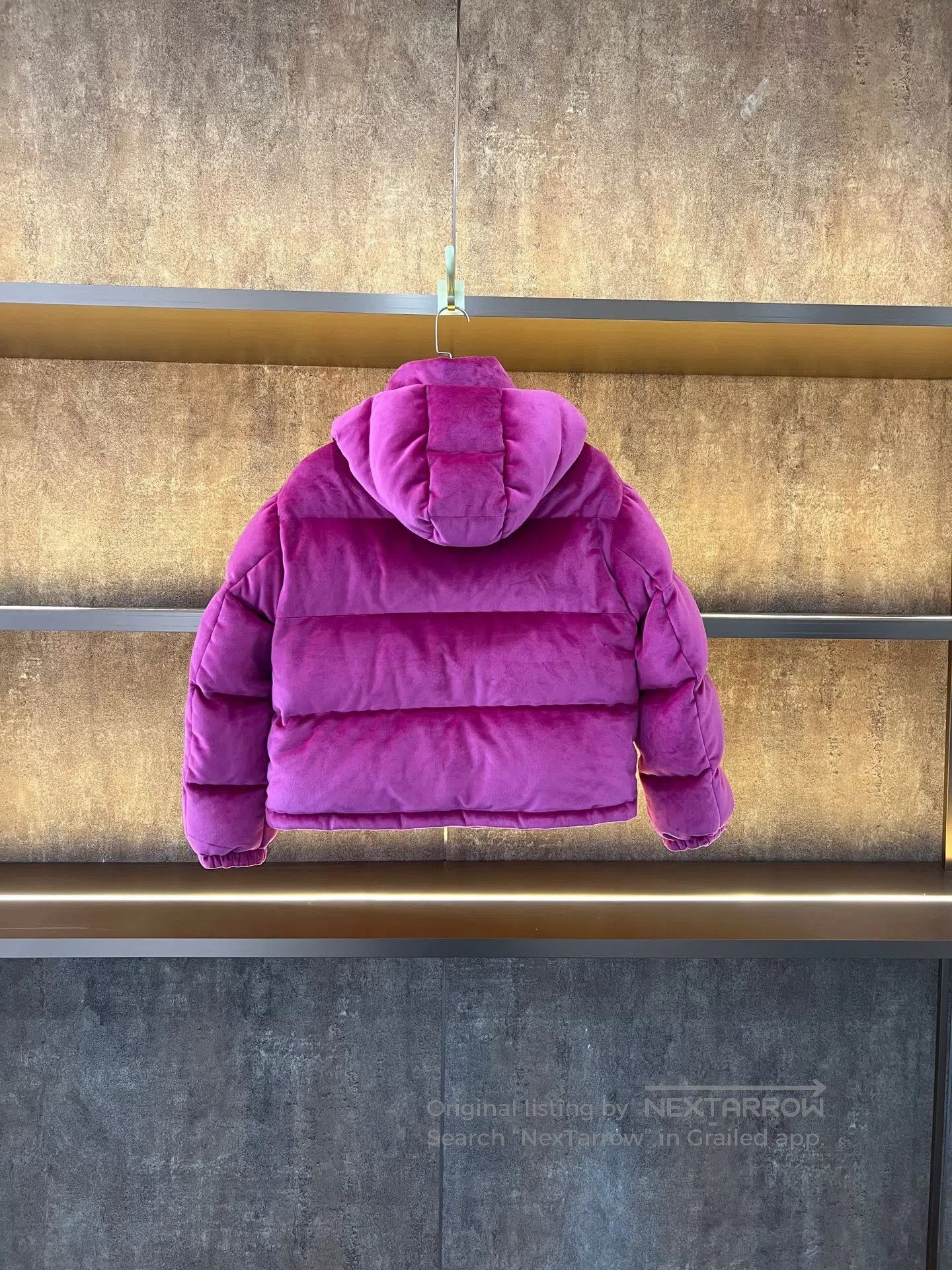 Moncler Moncler DAOS Pink Velvet Down Jacket| Size S / US 4 / IT 40 - 2 Thumbnail