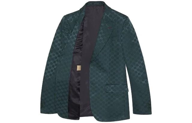 Gucci o1loc1c0326 770369 GG Cotton Faille Jacket in Green Size US M / EU 48-50 / 2 - 2 Thumbnail