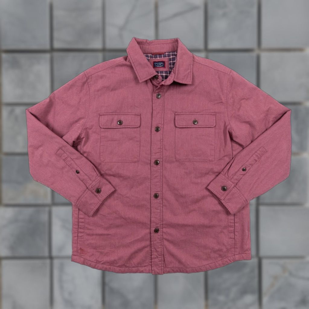 UNTUCKit Mens Jacket XL XLarge Red Button-Down Shacket Flannel Lined Ziraldo Adult
