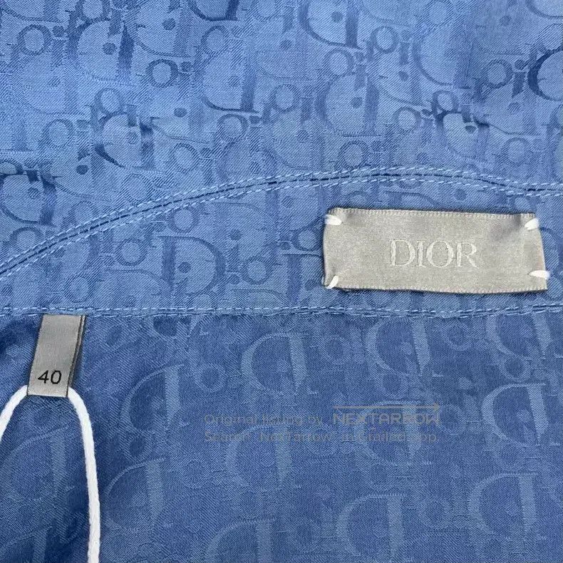 Dior Dior Sky blue logo jacquart full print mulberry silk lapel Size US XXS / EU 40 - 5 Thumbnail