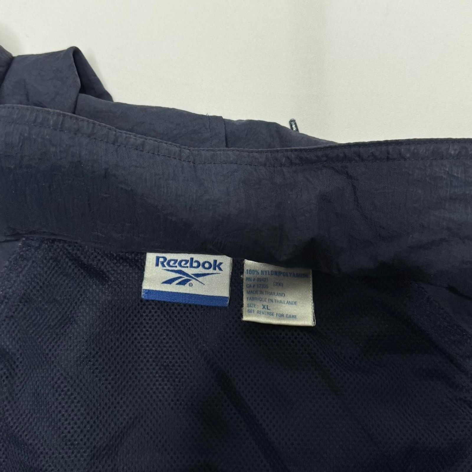 Reebok Reebok Navy Windbreaker Jacket XL Vintage Hooded Full Zip Size US XL / EU 56 / 4 - 4 Thumbnail