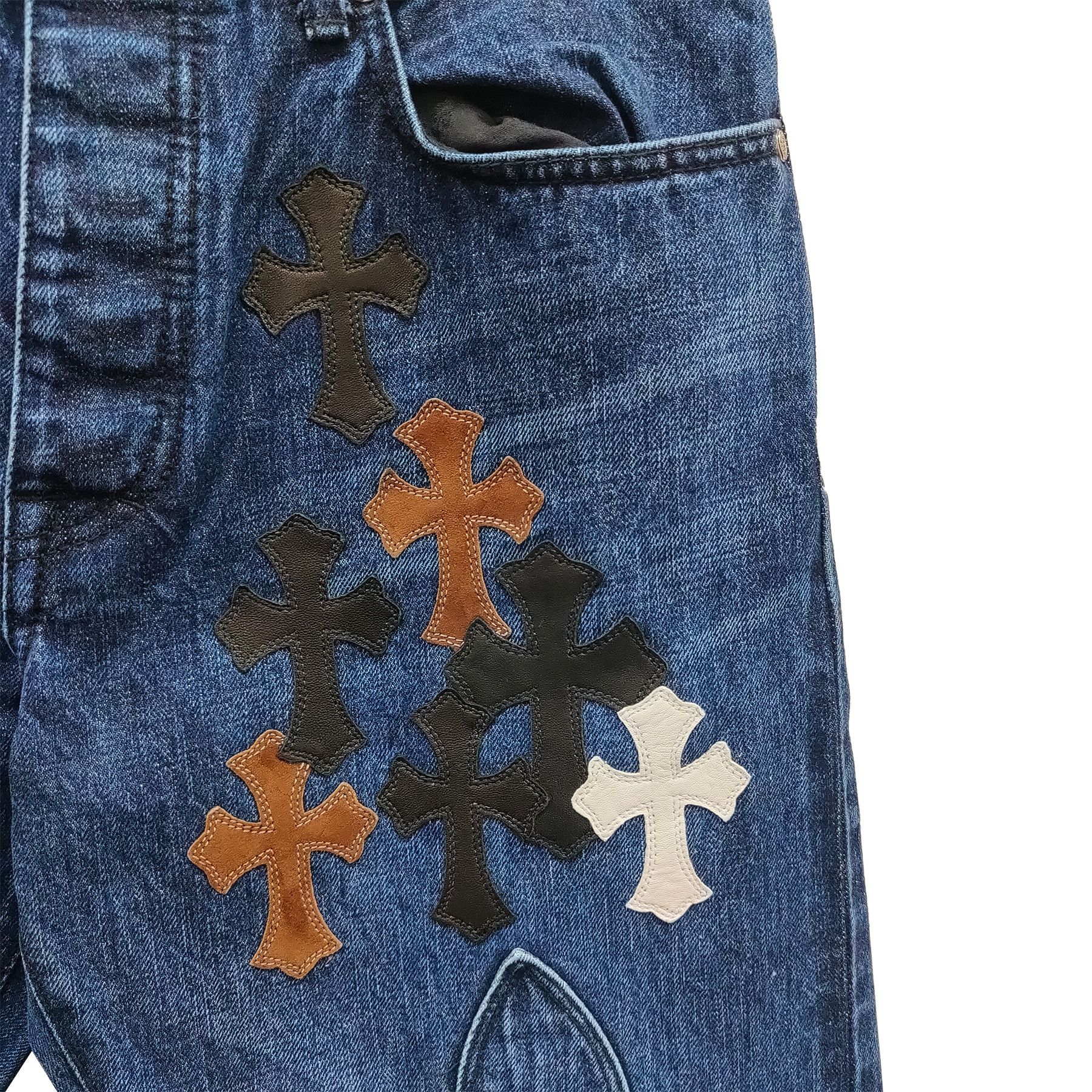 Chrome Hearts Chrome Hearts Levi's 501 Black & White Cross Flame Jeans Size US 32 / EU 48 - 3 Thumbnail