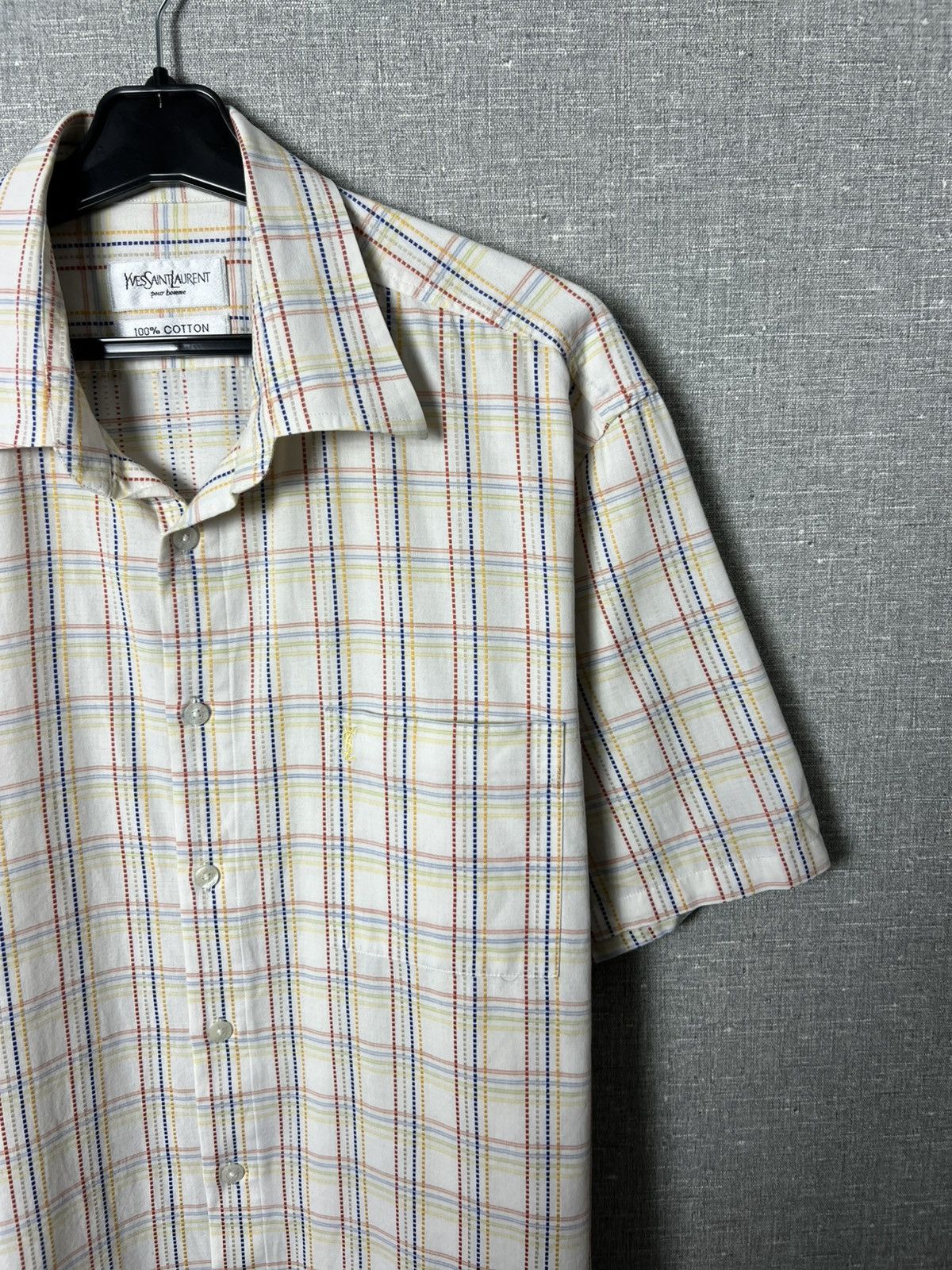 Yves Saint Laurent Vintage Yves Saint Laurent YSL Button Up Short Sleeve Shirt Size US L / EU 52-54 / 3 - 4 Thumbnail