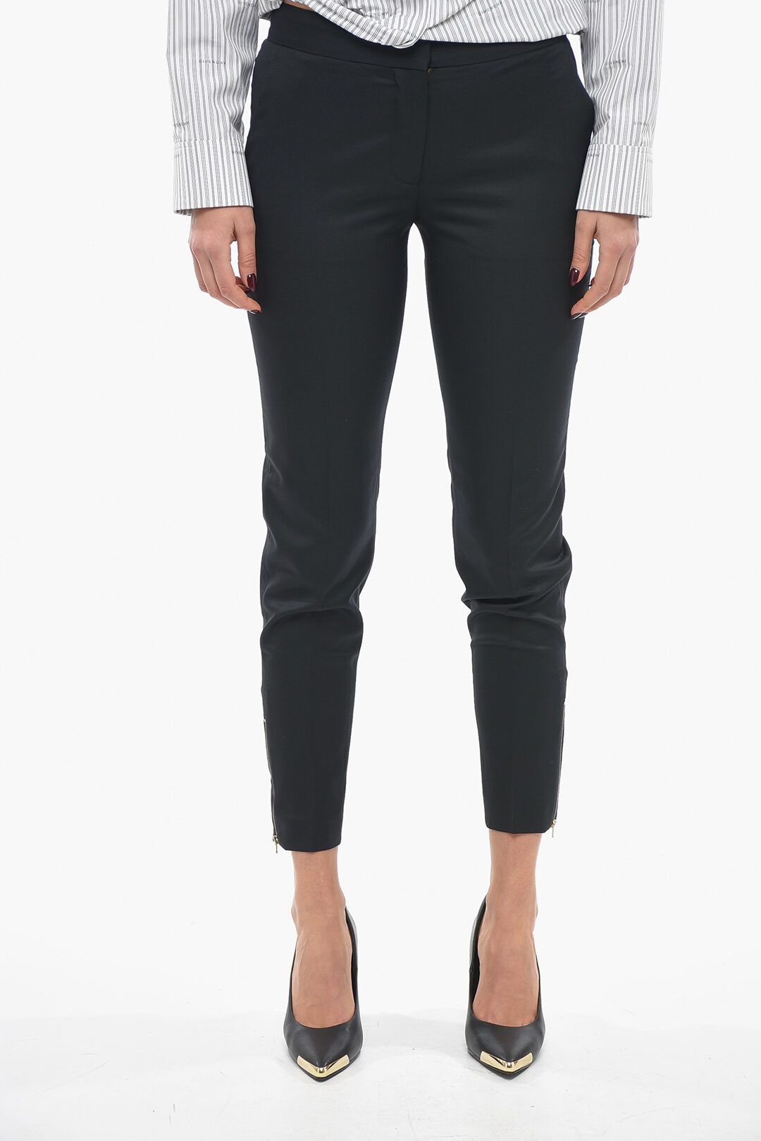 Stella McCartney og1mm0824 Zipped Ankle Wool Pant in Black Size 32" / US 10 / IT 46 - 1 Thumbnail