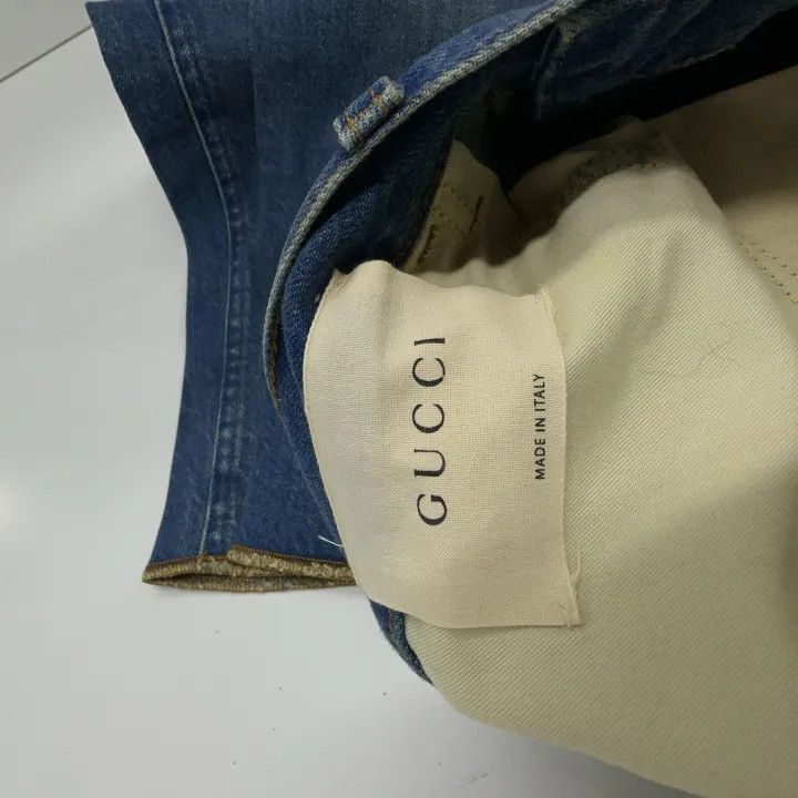 Gucci Gucci Gucci Floral Snake Print Straight Denim Pants -2506 Size US 34 / EU 50 - 1 Thumbnail