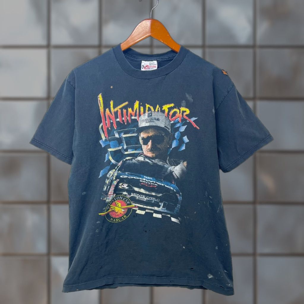 NASCAR VINTAGE NASCAR Dale Earnhardt Sun Faded T-Shirt Large Black 90s Mens Shirt Size US L / EU 52-54 / 3 - 1 Thumbnail