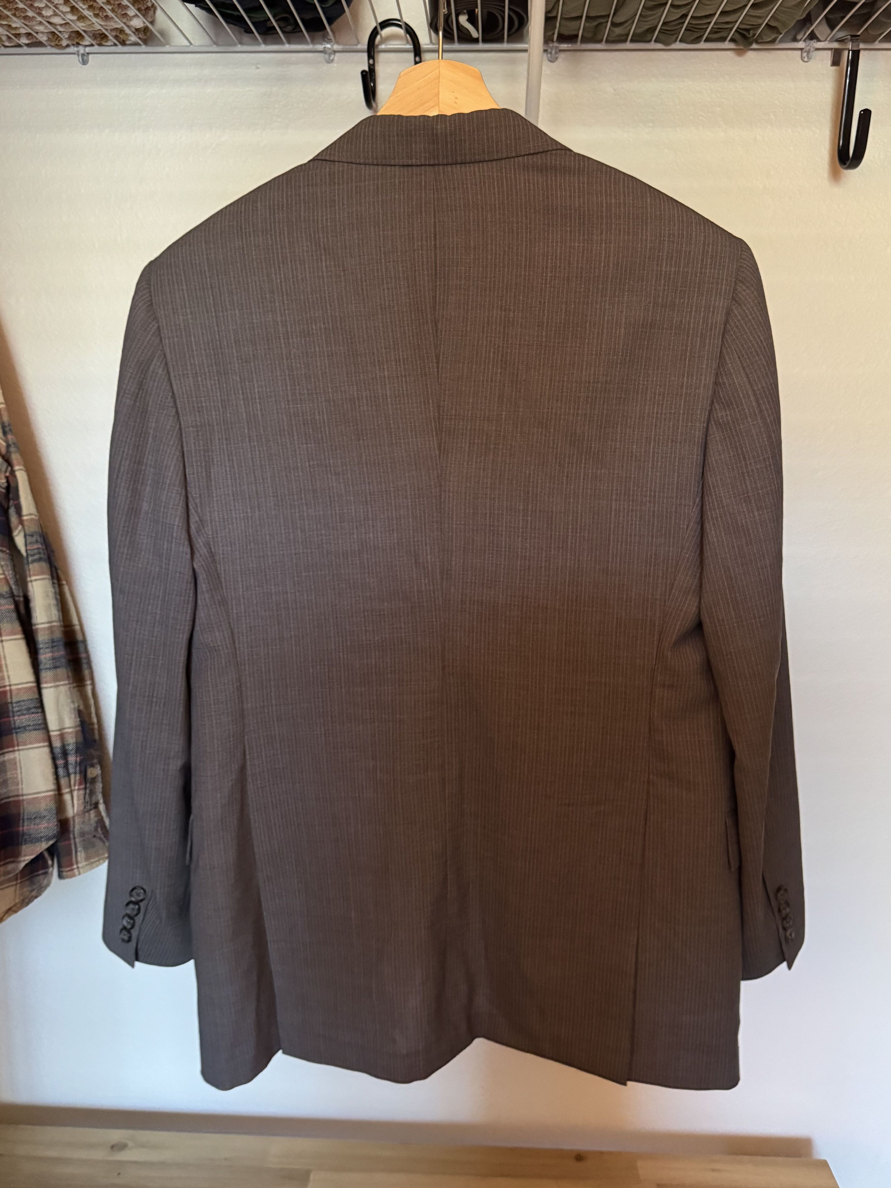 Brooks Brothers Regent Fit BrooksCool Stripe Suit Grey Size 40R - 2 Thumbnail