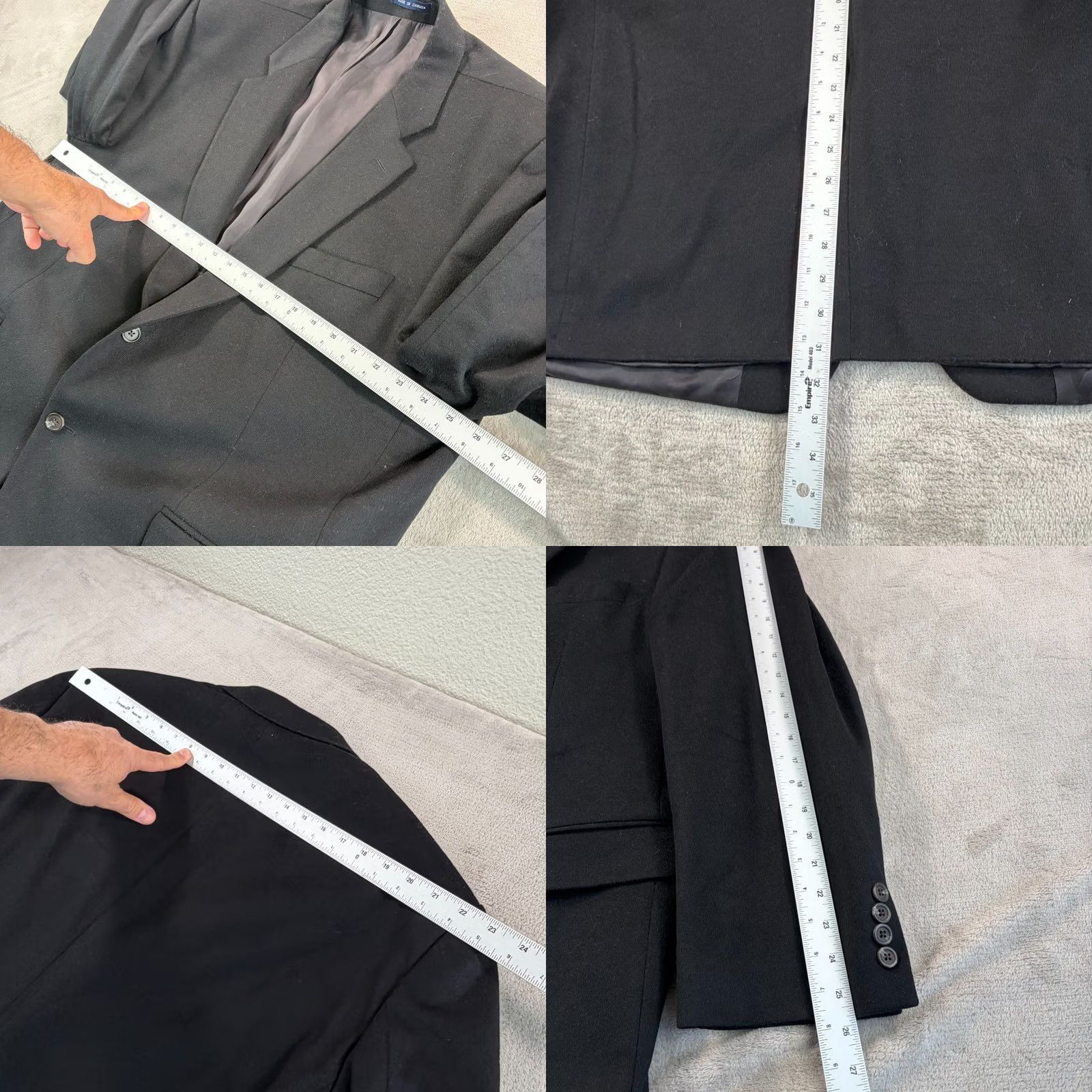 Ralph Lauren VINTAGE Ralph Lauren Blazer Black Wool Cashmere Men 52 Designer Sports Coat Size 52R - 8 Thumbnail