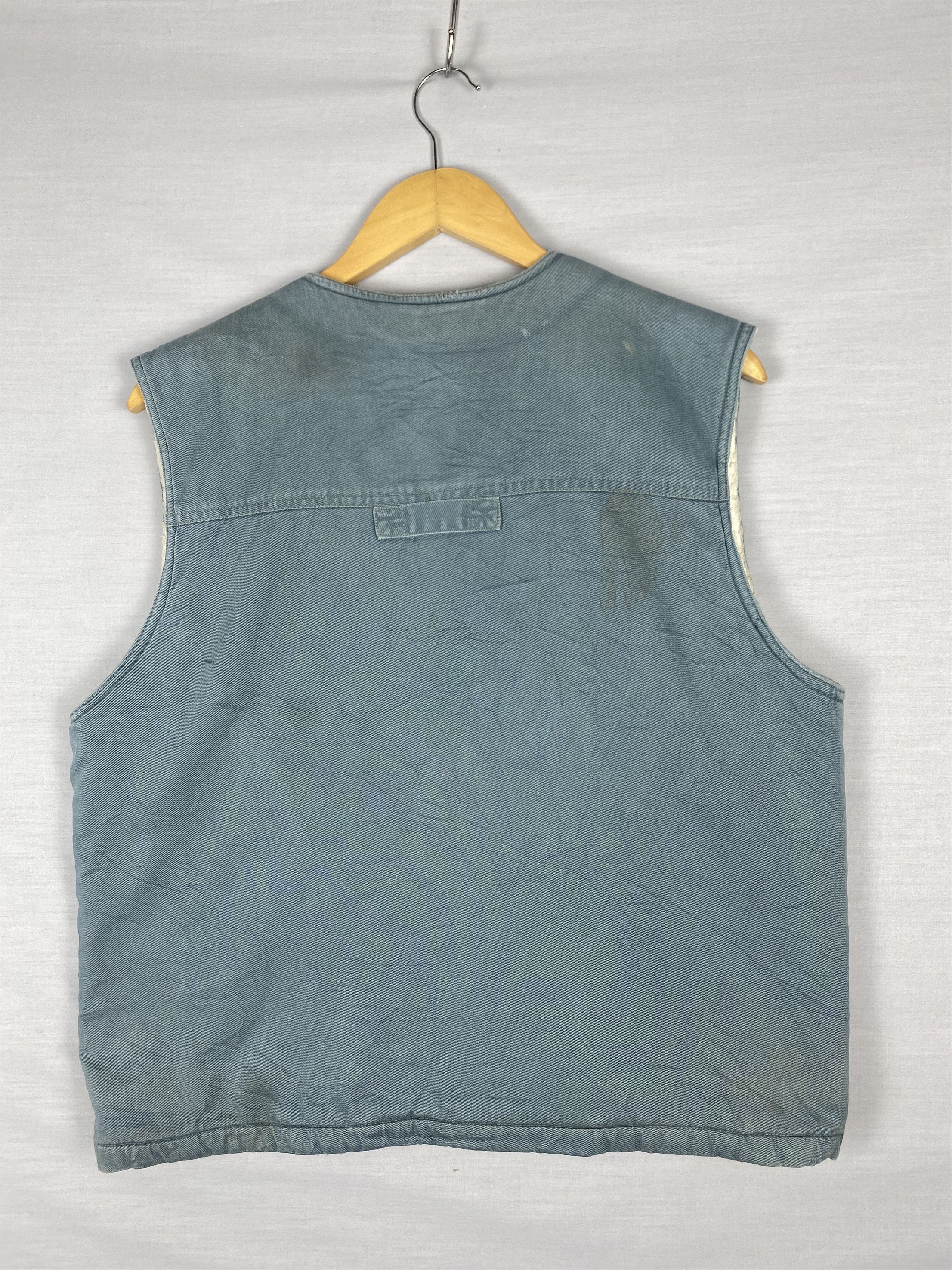 Japanese Brand Vintage Winter Gear Fleece Lining Utility Denim Vest Size US L / EU 52-54 / 3 - 3 Thumbnail
