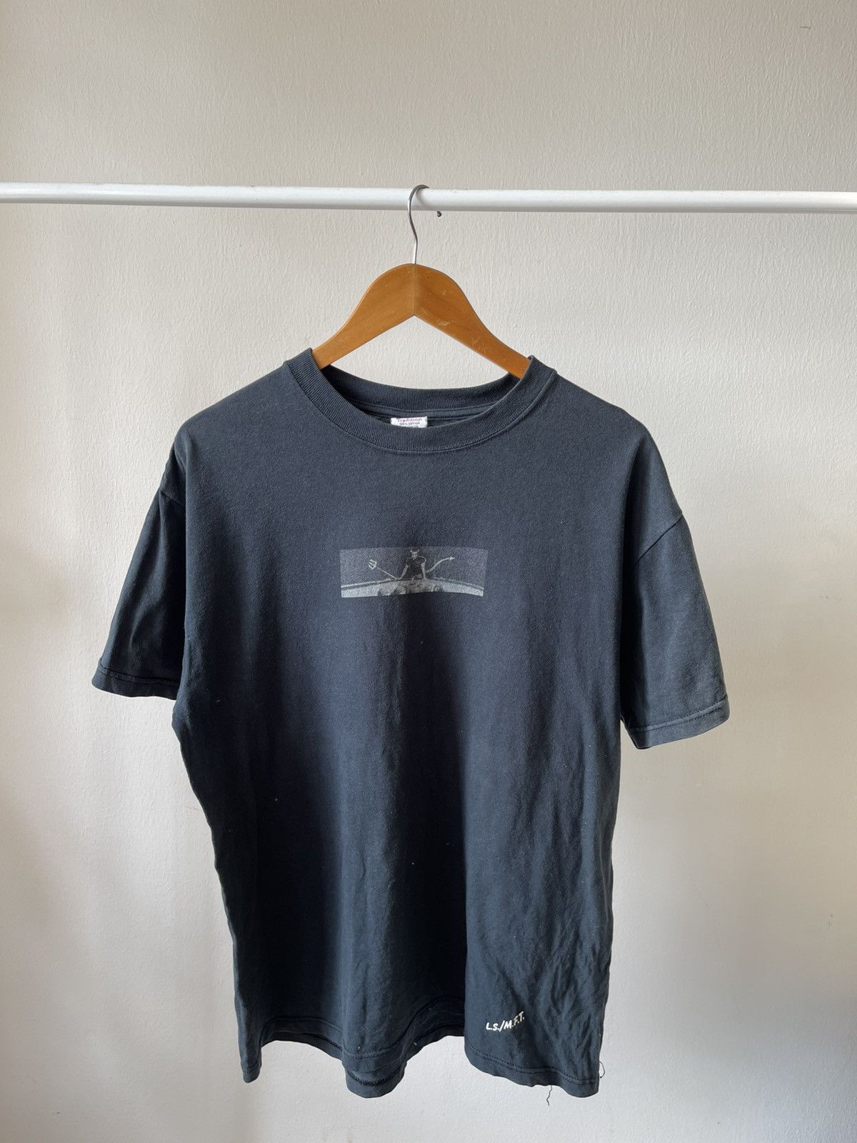 Japanese Brand × Sex Skateboards × Vintage Rare 90s Faded Lucky Strike Box Logo Satan Print Tee Size US L / EU 52-54 / 3 - 2 Thumbnail