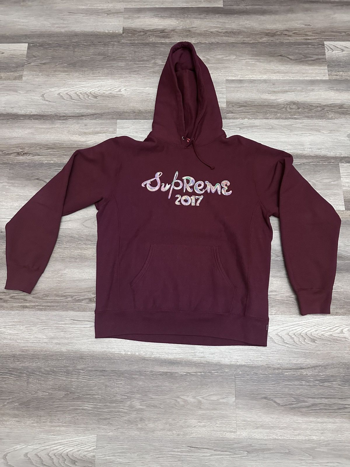 Supreme Embroidered Brush Logo Hooded Sweatshirt FW17 Size US XL / EU 56 / 4 - 1 Thumbnail