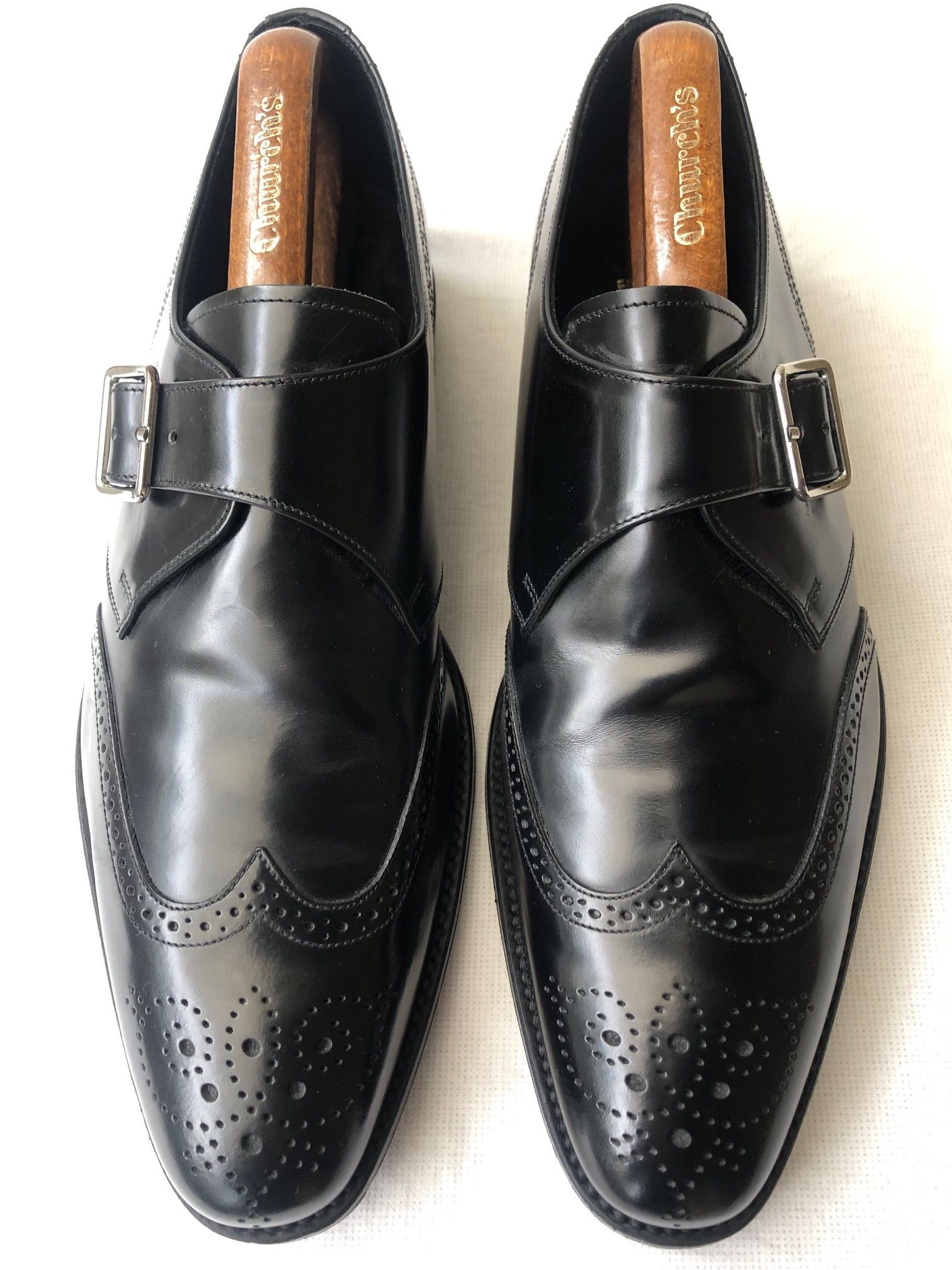 Loake Loake 'Dozer' Black leather wing tip Monk shoes Size US 9 / EU 42 - 1 Thumbnail