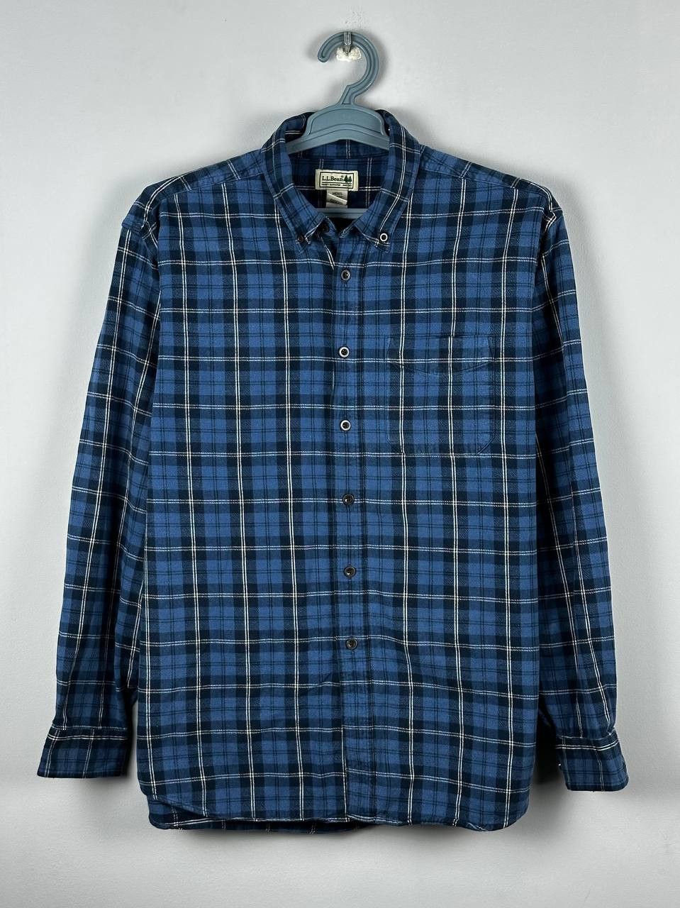 L.L. Bean Vintage LL Bean Blue Check Plaid Flanel Shirt Size US L / EU 52-54 / 3 - 2 Thumbnail
